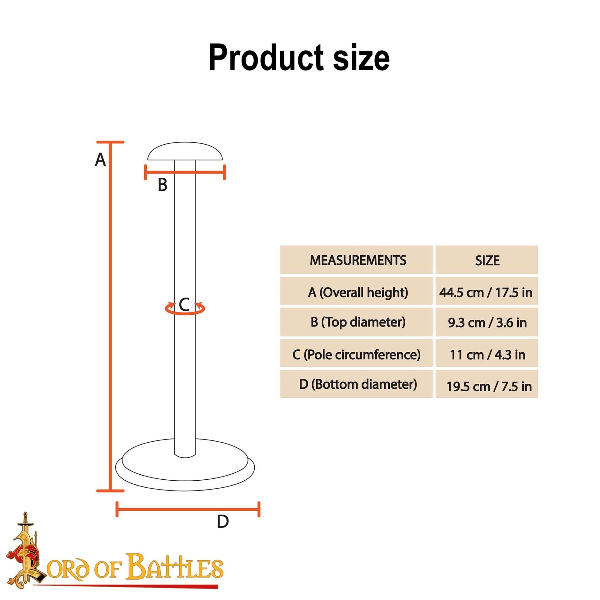 Imagen única de: Soporte para Casco Medieval de Madera - Acabado Nogal, Base Redonda