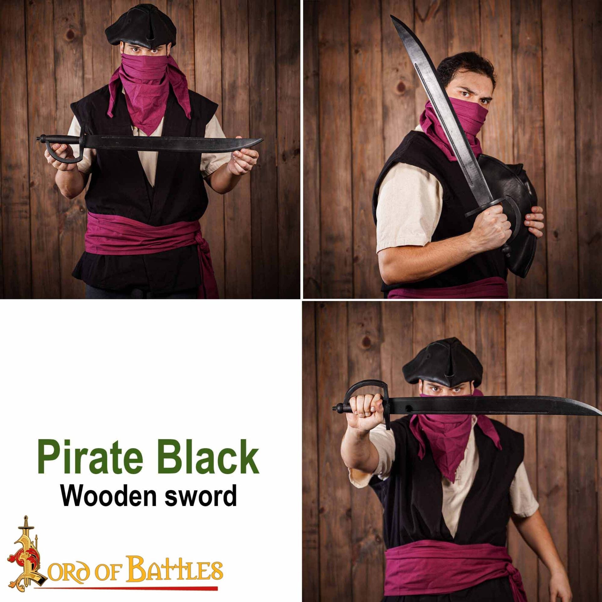 Imagen única de: Puntal de Madera Negro con Sable Pirata