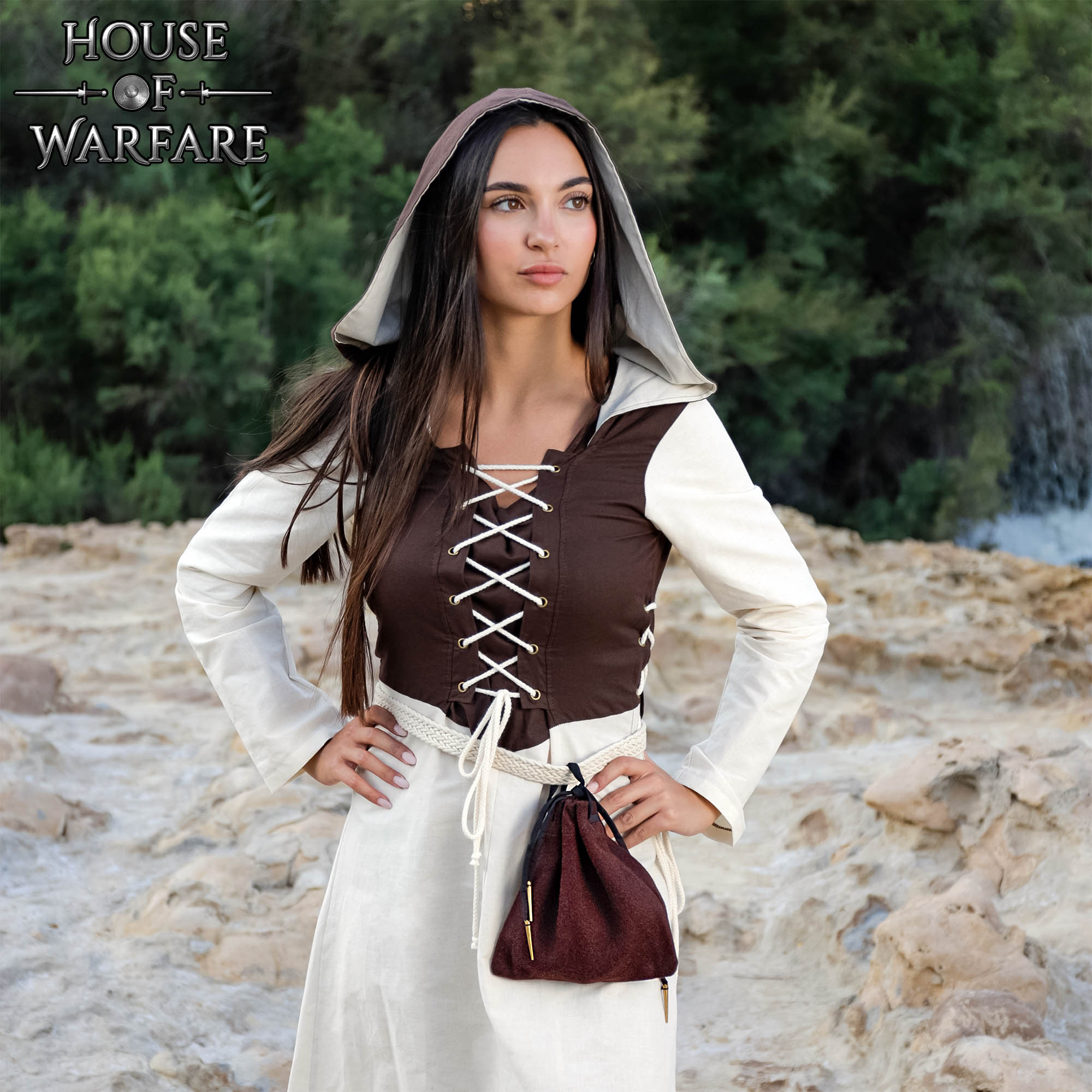 Imagen única de: Bolsa Medieval de Lana con Cordón Artesanal