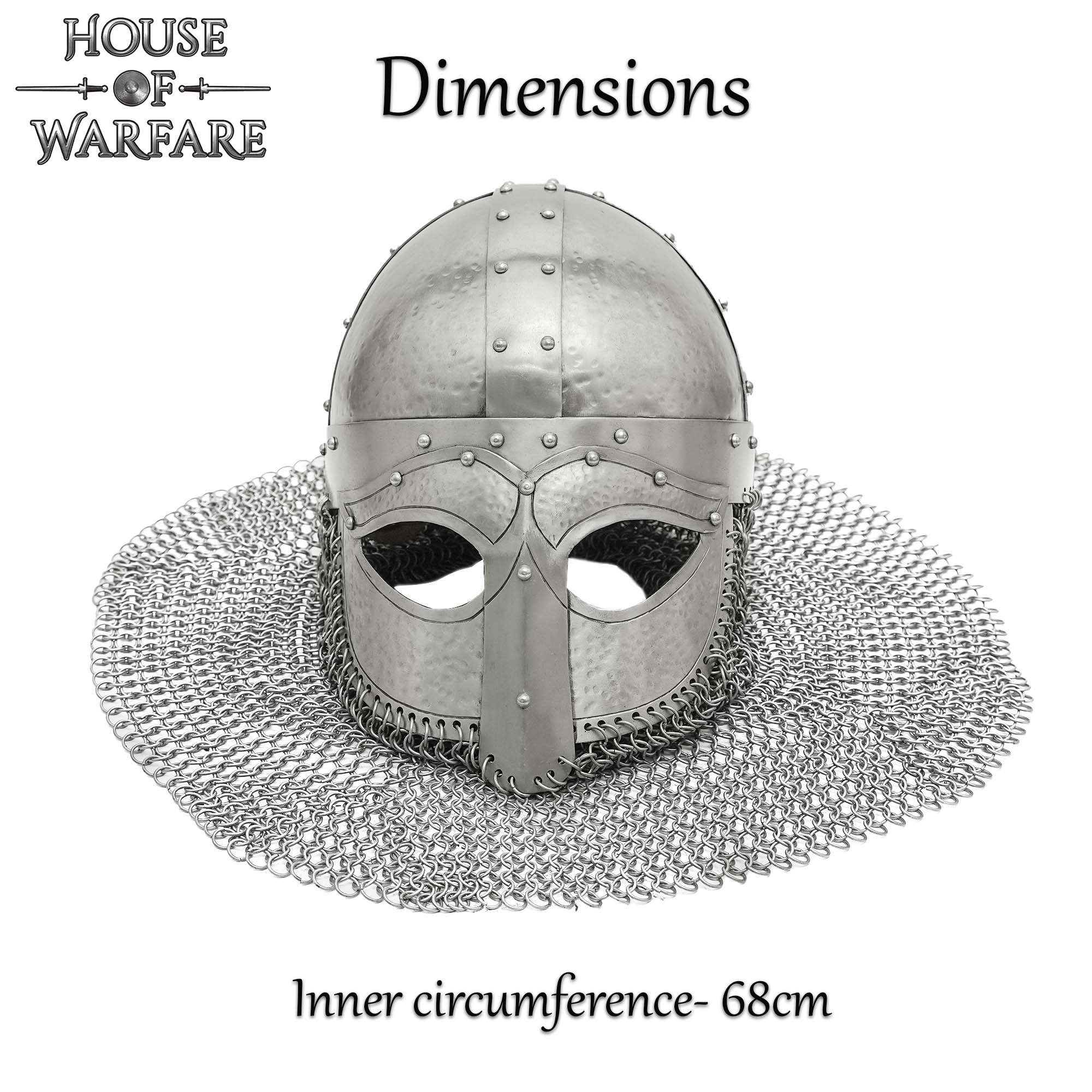 Imagen única de: Casco Vikingo Forjado con Camail Butted Calibre 18