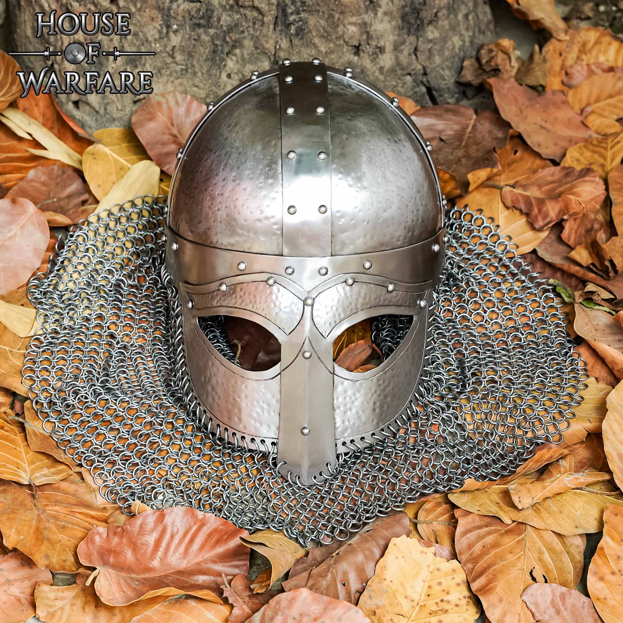 Imagen única de: Casco Vikingo Forjado con Camail Butted Calibre 18