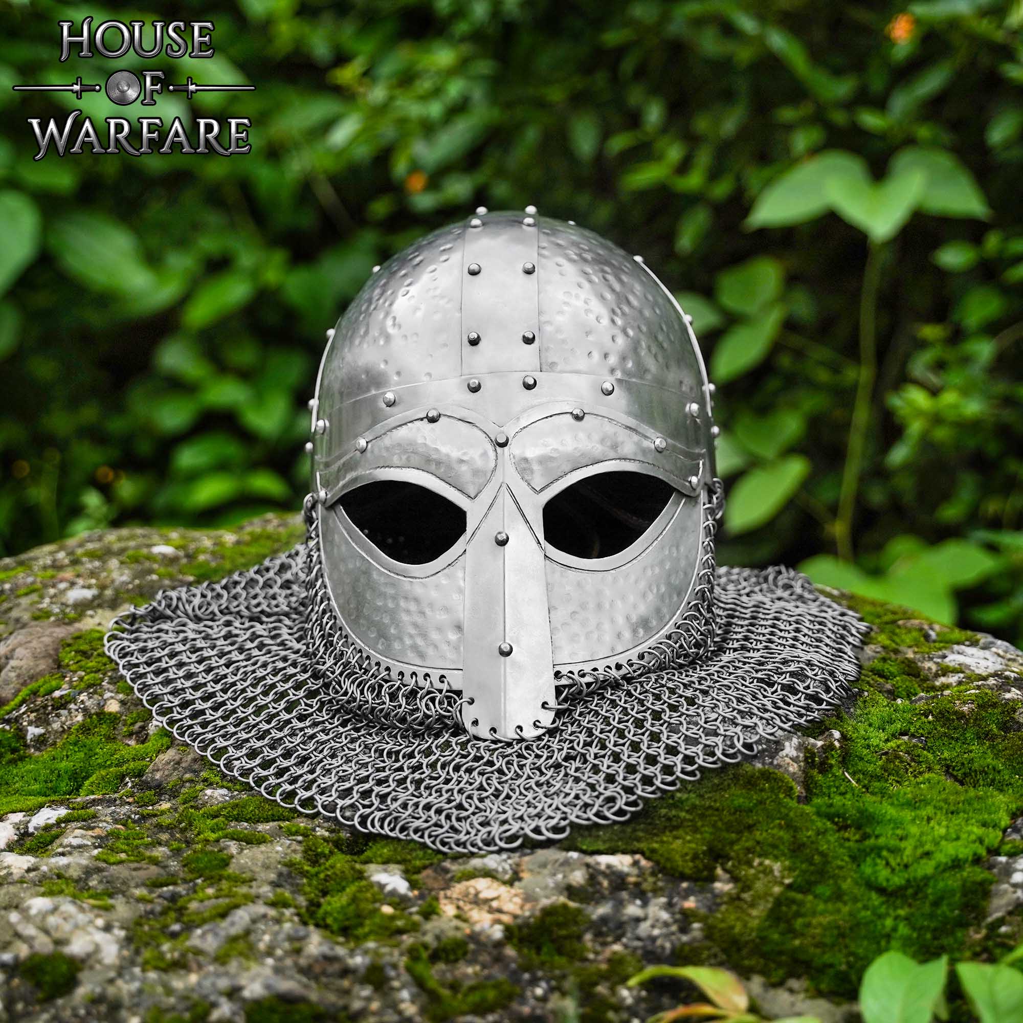 Imagen única de: Casco Vikingo Forjado con Camail Butted Calibre 18