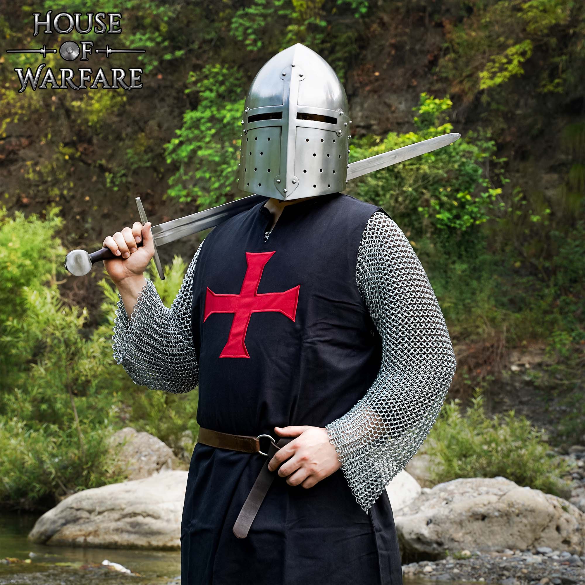 Casco Medieval Sugar Loaf con Forro Acolchado- Larp, Display - Imagen 2