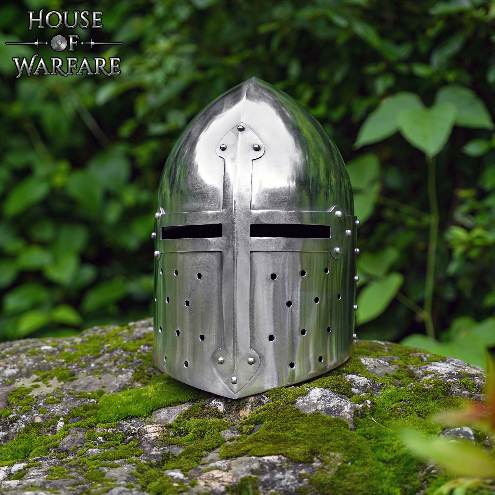 Casco Medieval Sugar Loaf con Forro Acolchado- Larp, Display - Imagen 7
