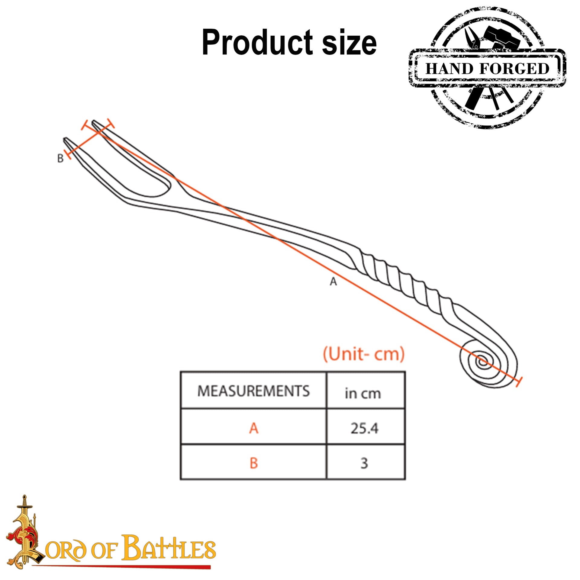 Imagen única de: Viking Tenedor de Hierro Forjado a Mano para Ollas - Mango Retorcido Herramienta para Cocinar y Servir a Fuego Abierto