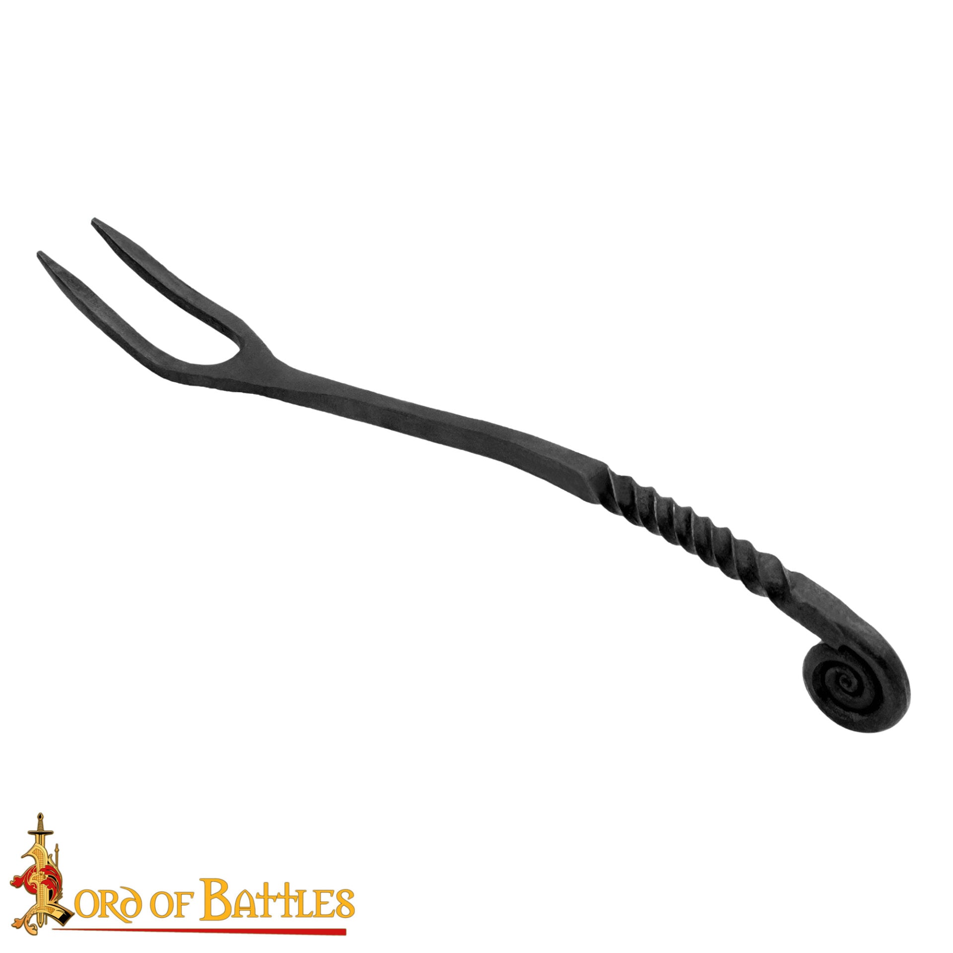 Imagen única de: Viking Tenedor de Hierro Forjado a Mano para Ollas - Mango Retorcido Herramienta para Cocinar y Servir a Fuego Abierto