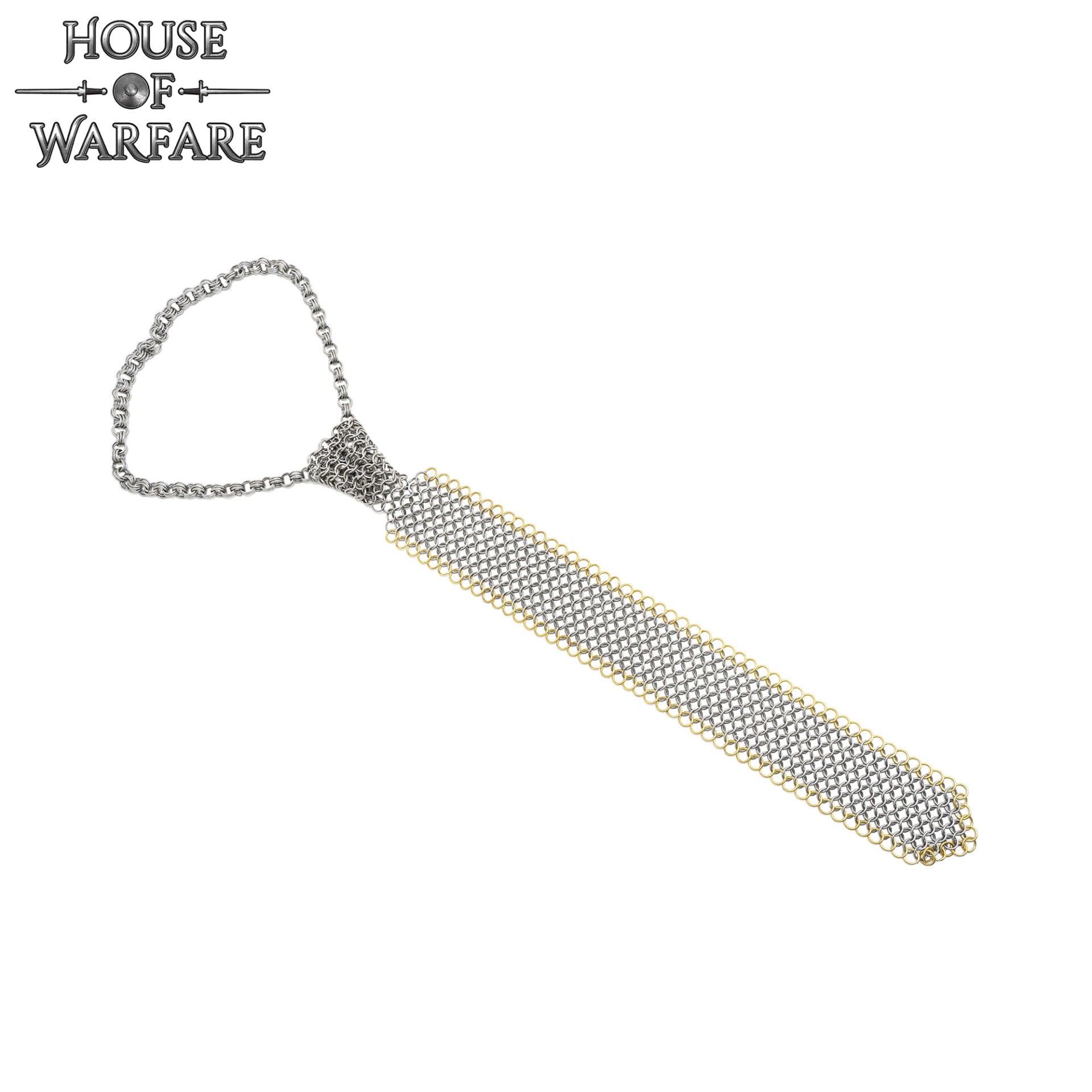 Imagen única de: Corbata de Cota de Malla - Anillo de 8 Mm con Tope - Calibre 16, Acero Dulce y Latón Macizo - Ideal para Bricolaje y Reparaciones de Cota de Malla