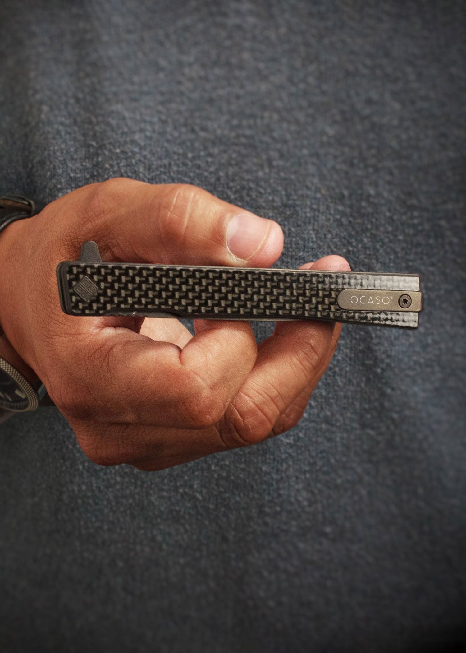 Imagen única de: Navaja De Bolsillo Solstice, Carbono, Negra, Ocaso Knives