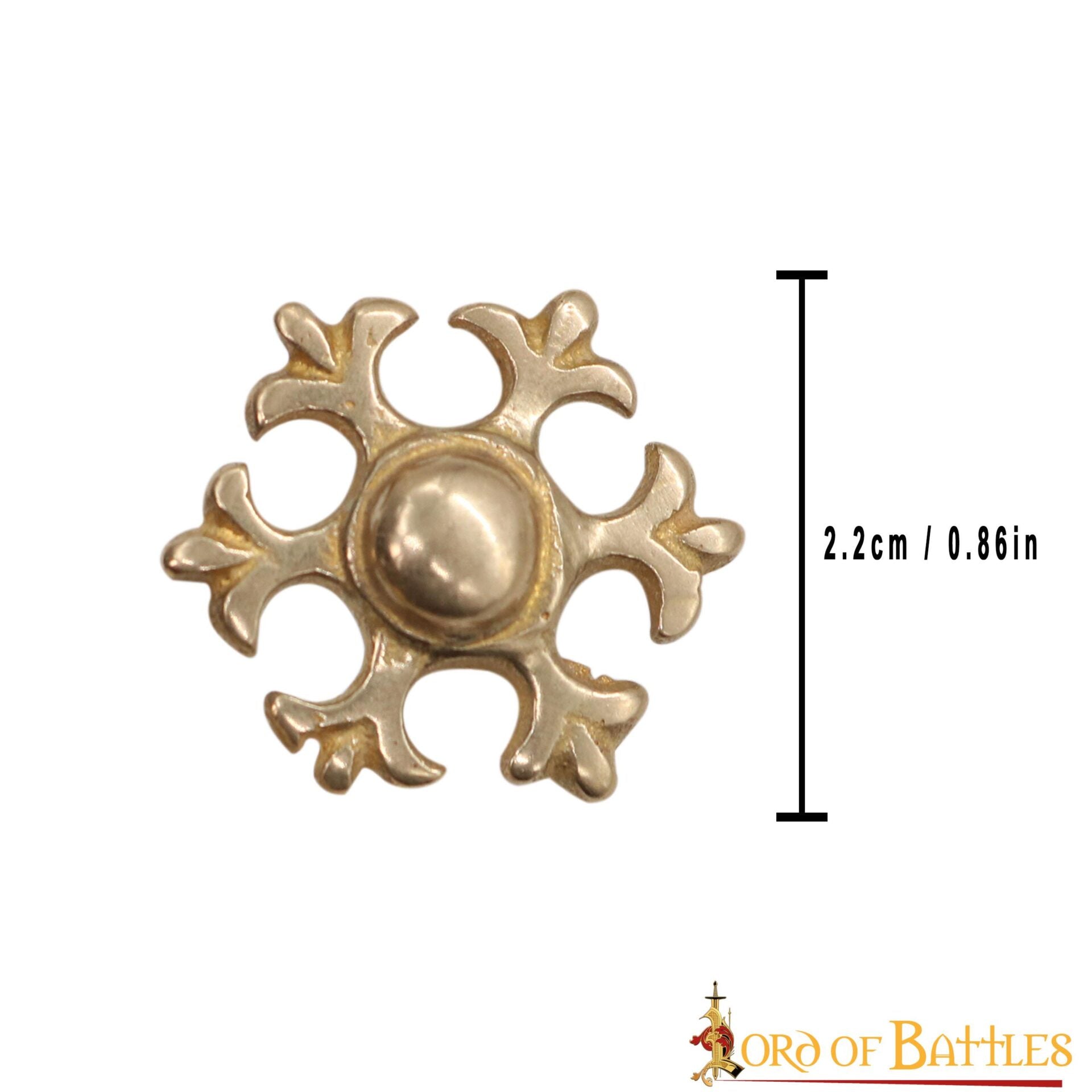 Monturas para Cuero Fleur de Latón Macizo Puro - Juego de 5 Adornos Diy para Cinturones, Bolsos y Marroquinería - Imagen 3