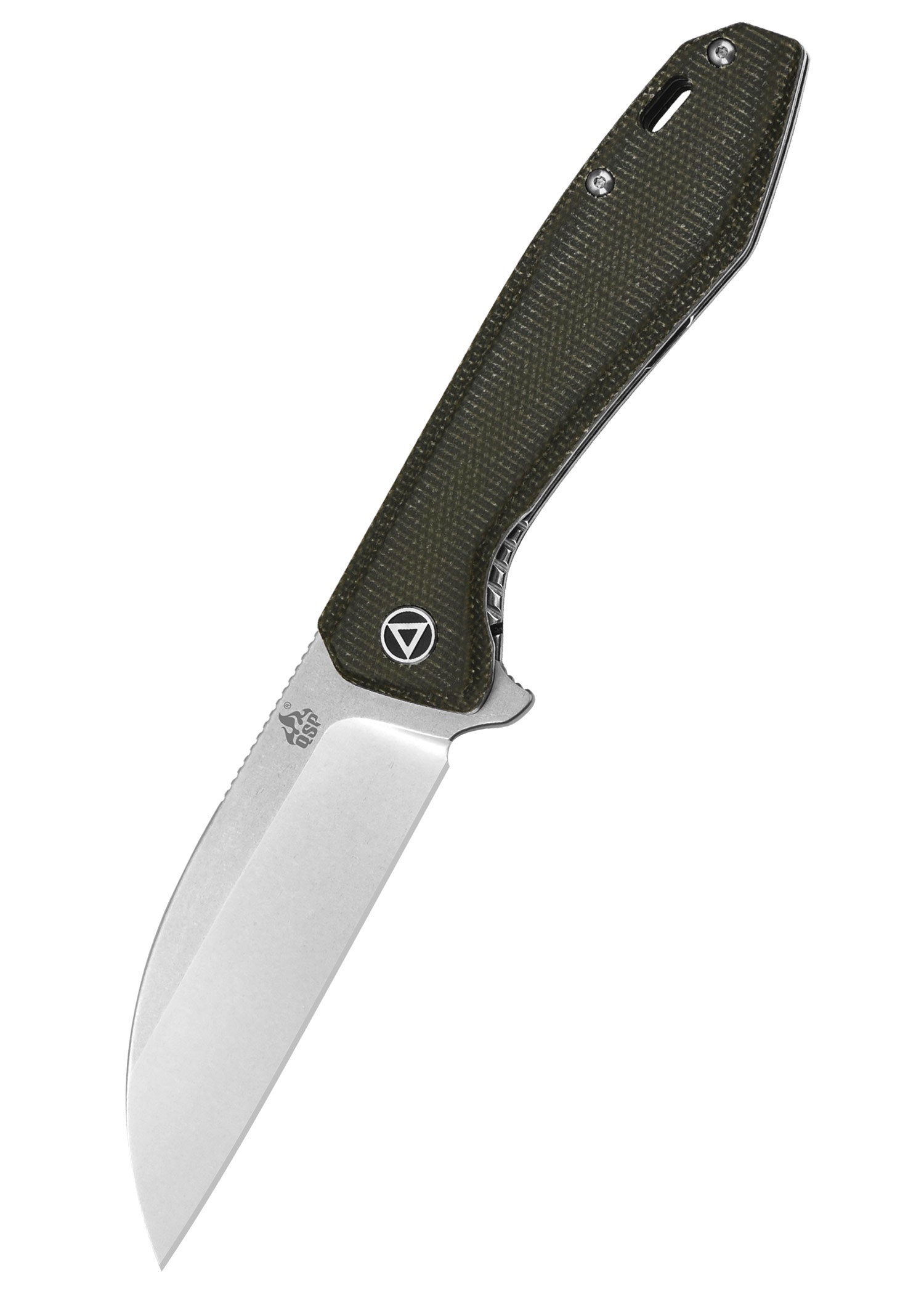 Imagen única de: Navaja Pelican, Hoja Lavada A La Piedra, Mango De Micarta Verde