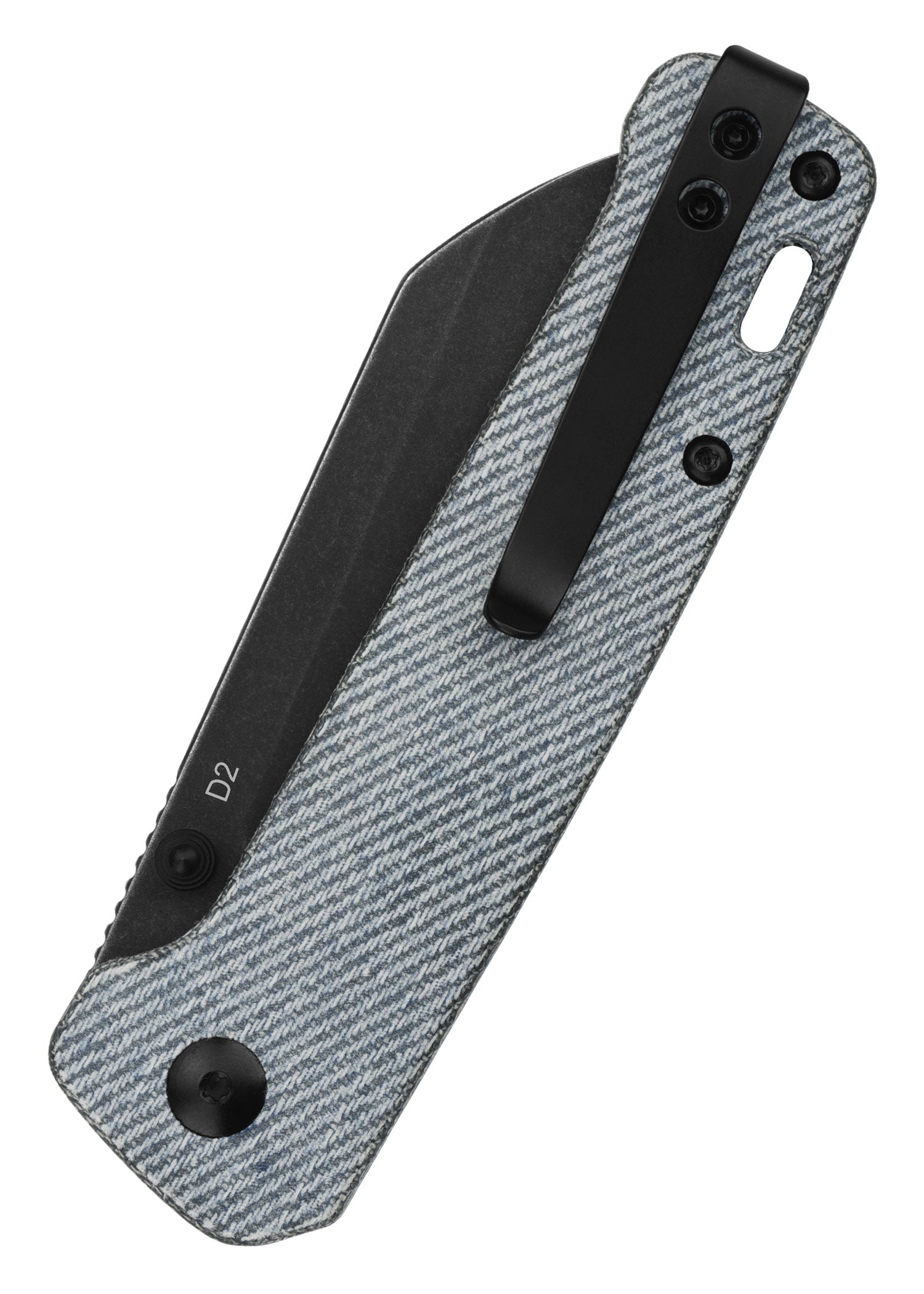 Imagen única de: Navaja Penguin, Hoja D2 Lavada A La Piedra Negra, Mango De Micarta Denim