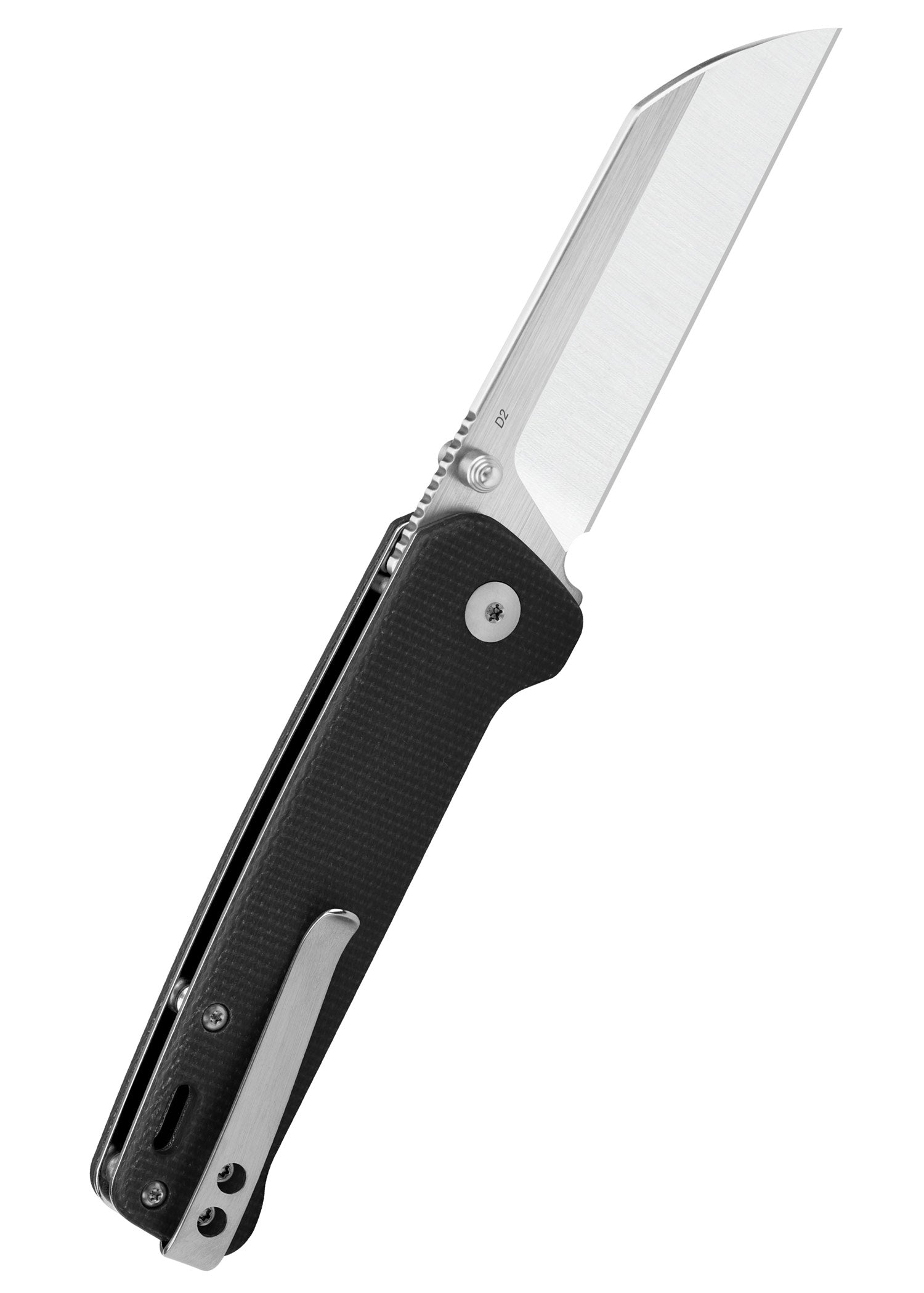 Imagen única de: Navaja Penguin, Hoja Satinada D2, Mango Micarta Negra