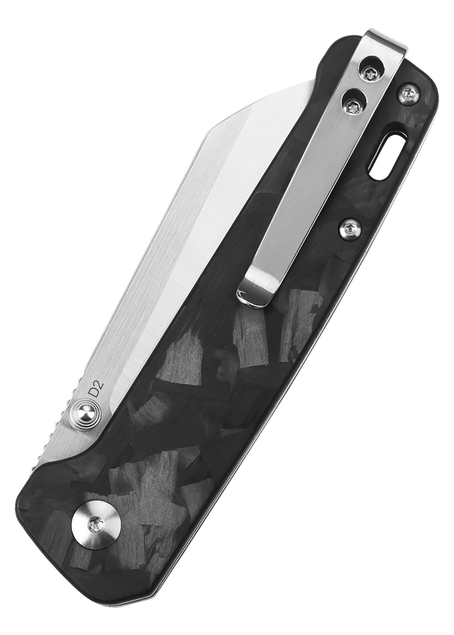 Imagen única de: Navaja Penguin, Hoja Satinada D2, Mango G10 Con Inserción De Carbono