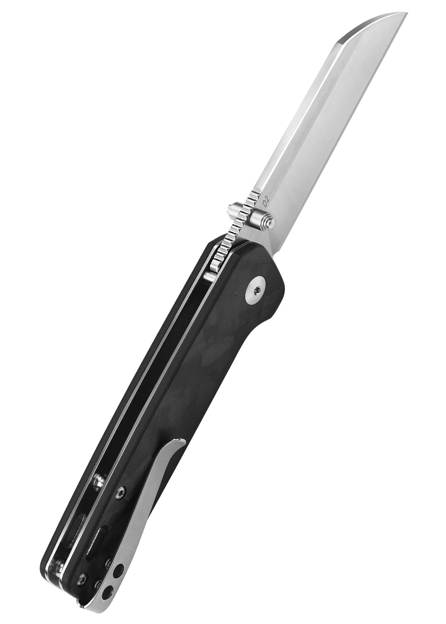 Imagen única de: Navaja Penguin, Hoja Satinada D2, Mango G10 Con Inserción De Carbono