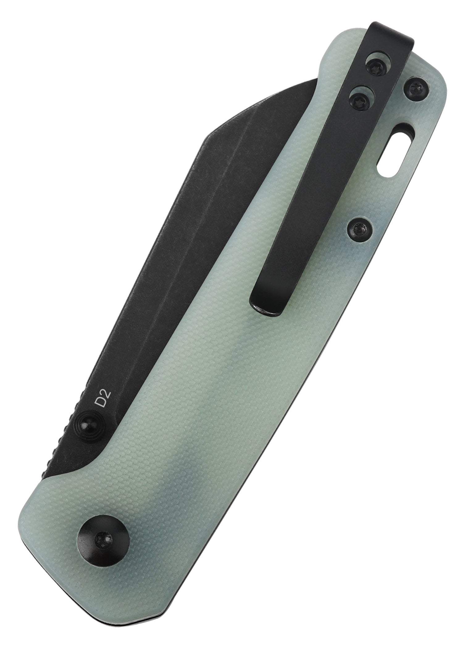 Imagen única de: Navaja De Bolsillo Penguin, Hoja D2 Lavada A La Piedra Negra, Mango Jade G10