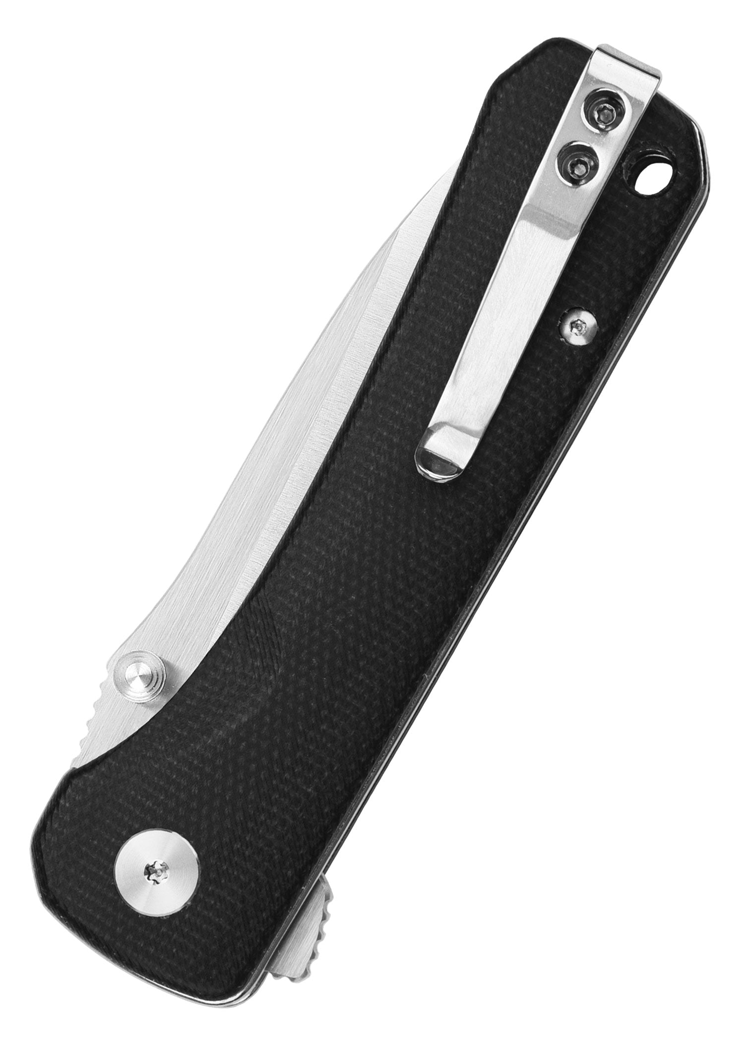 Imagen única de: Navaja Hawk, Hoja Satinada 14C28n, Mango Micarta Negra