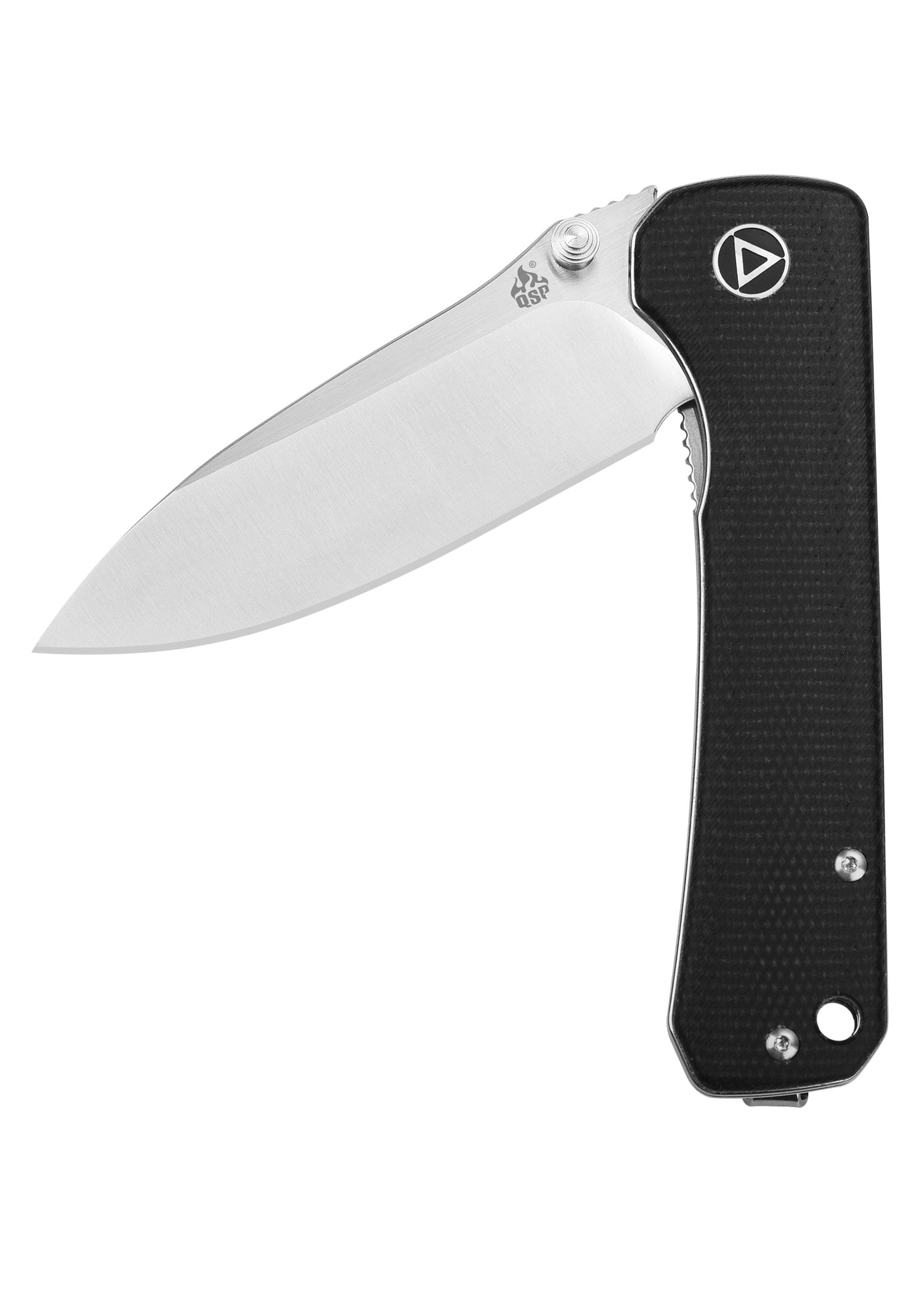 Imagen única de: Navaja Hawk, Hoja Satinada 14C28n, Mango Micarta Negra