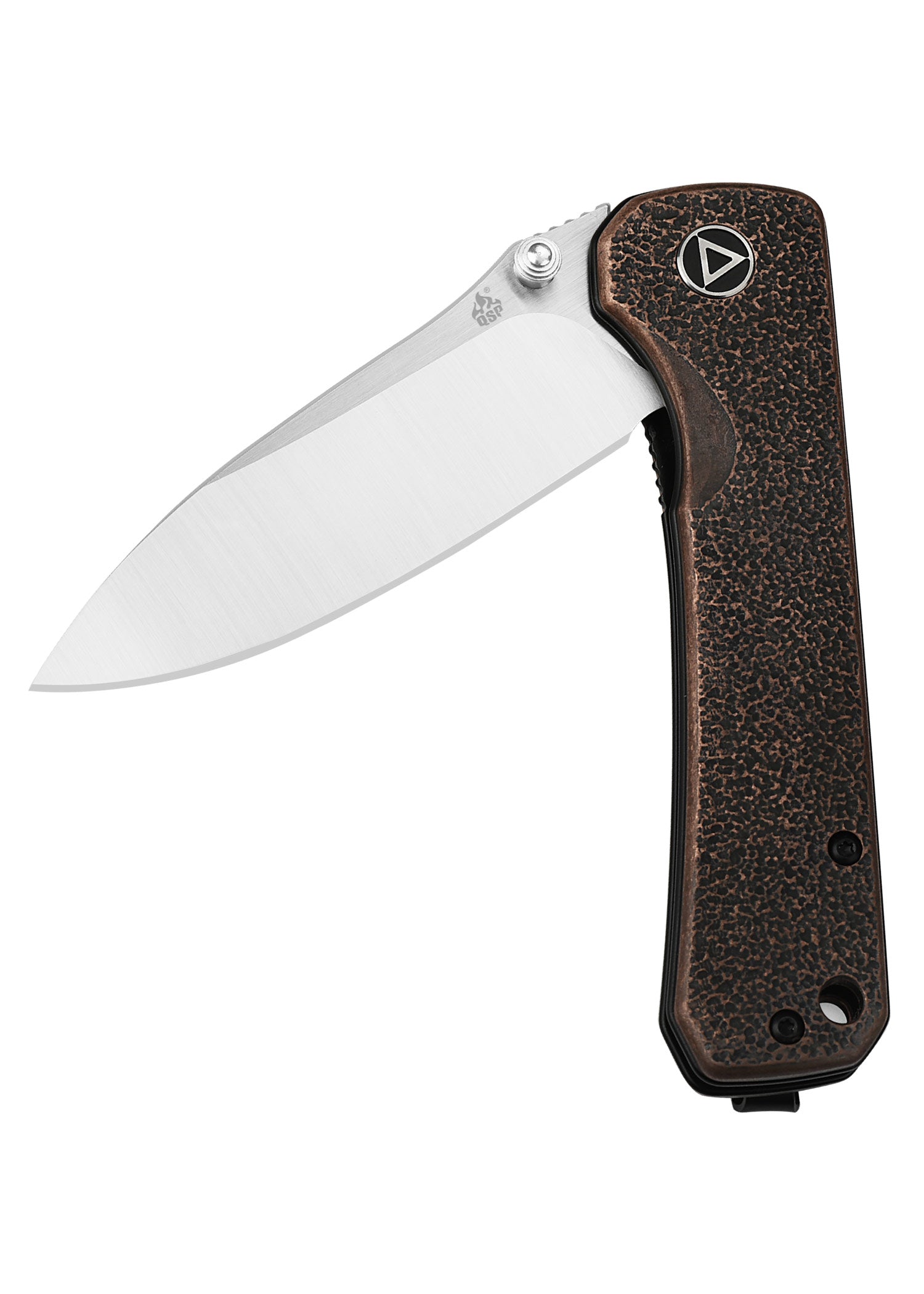 Imagen única de: Navaja De Bolsillo Hawk, Hoja Satinada 14C28n, Mango De Cobre