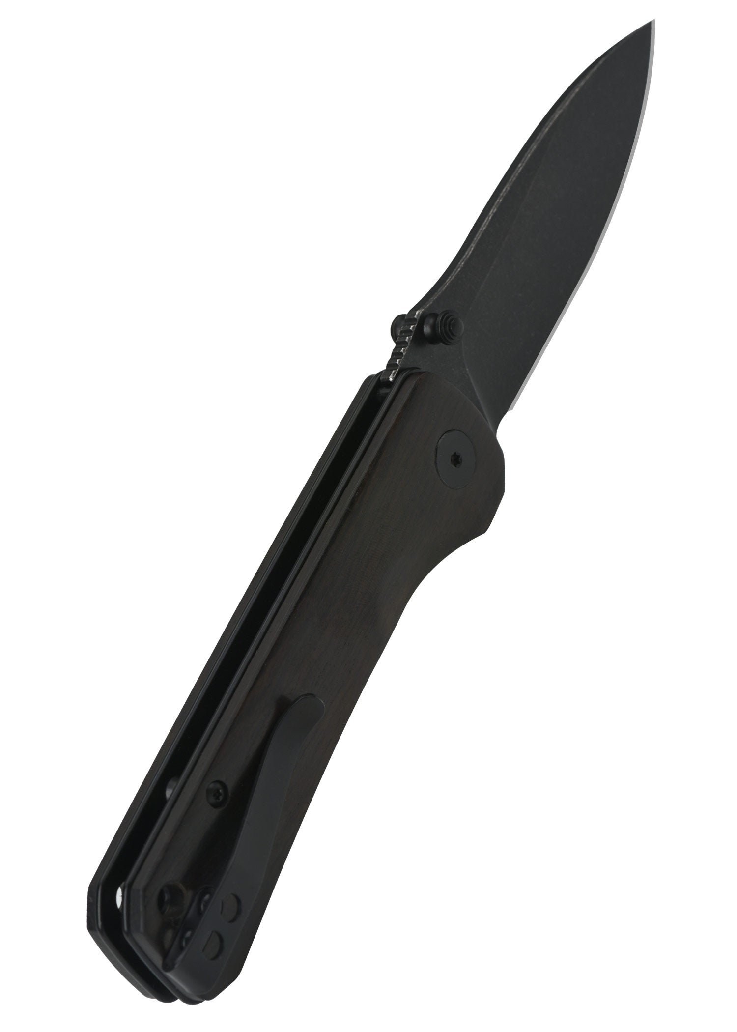 Imagen única de: Navaja De Bolsillo Hawk, Hoja Lavada A La Piedra Negra 14C28n, Mango De Ébano