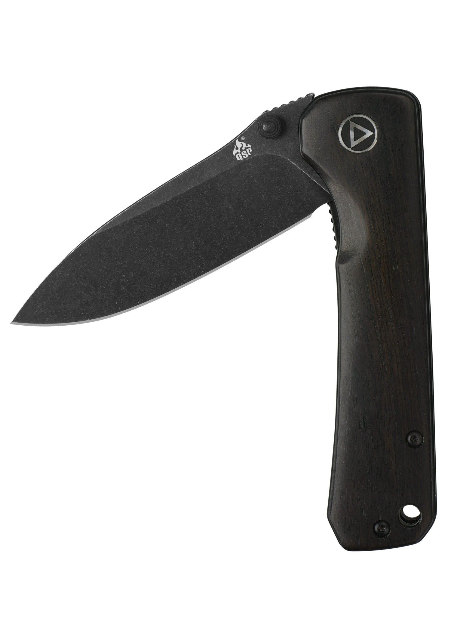 Imagen única de: Navaja De Bolsillo Hawk, Hoja Lavada A La Piedra Negra 14C28n, Mango De Ébano