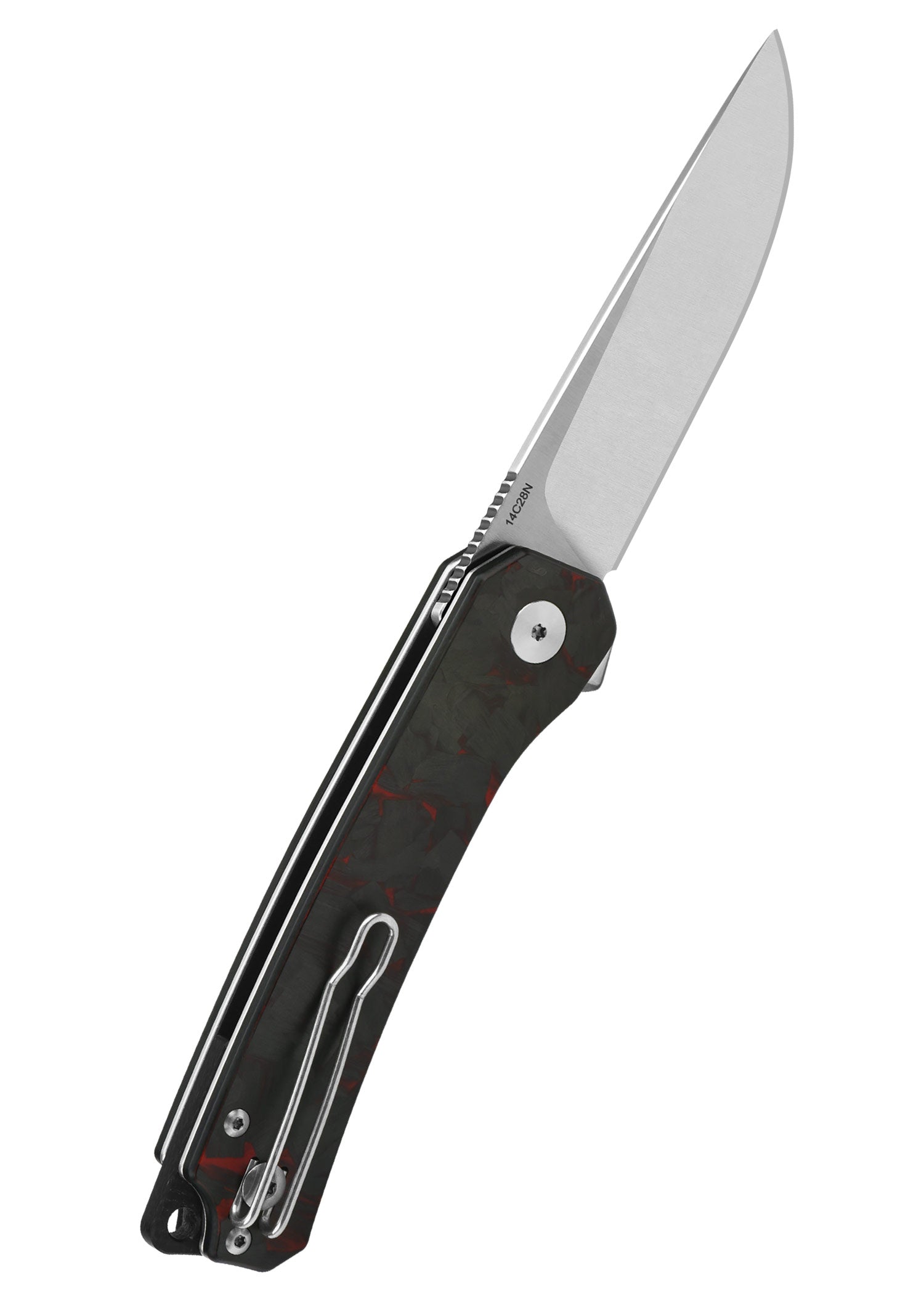 Imagen única de: Navaja Osprey, Hoja Satinada, Mango Cf Overlay G10 Triturado, Rojo