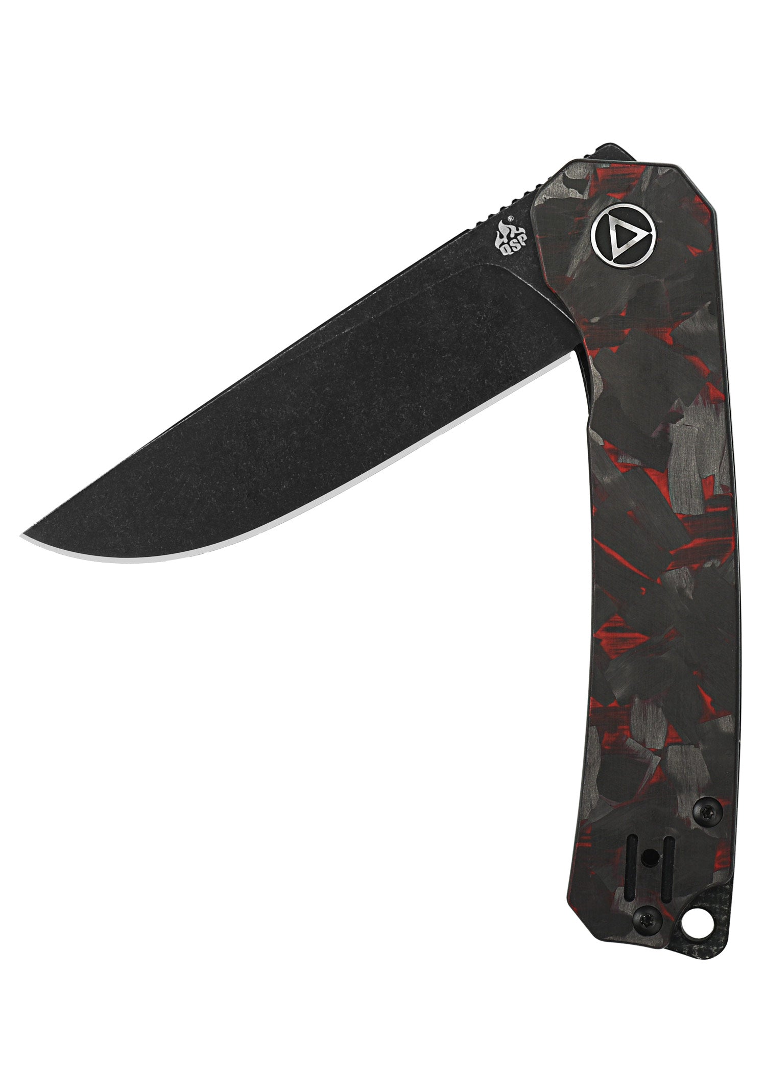 Imagen única de: Navaja De Bolsillo Osprey, Hoja Negra Lavada A La Piedra, Capa Cf Triturada G10, Roja