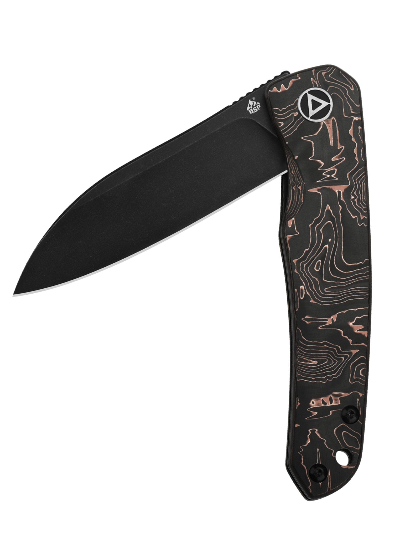 Imagen única de: Navaja De Bolsillo Otter, Hoja Lavada A La Piedra Negra, Mango Con Lámina De Cobre