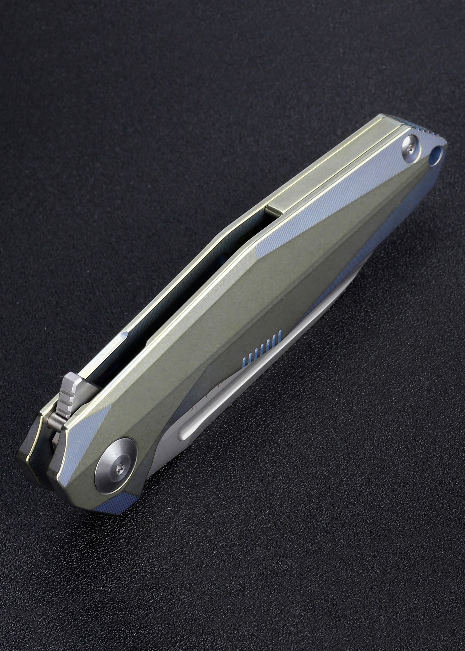 Imagen única de: Navaja De Bolsillo Rikeknife 1504B-gb, Oro/azul