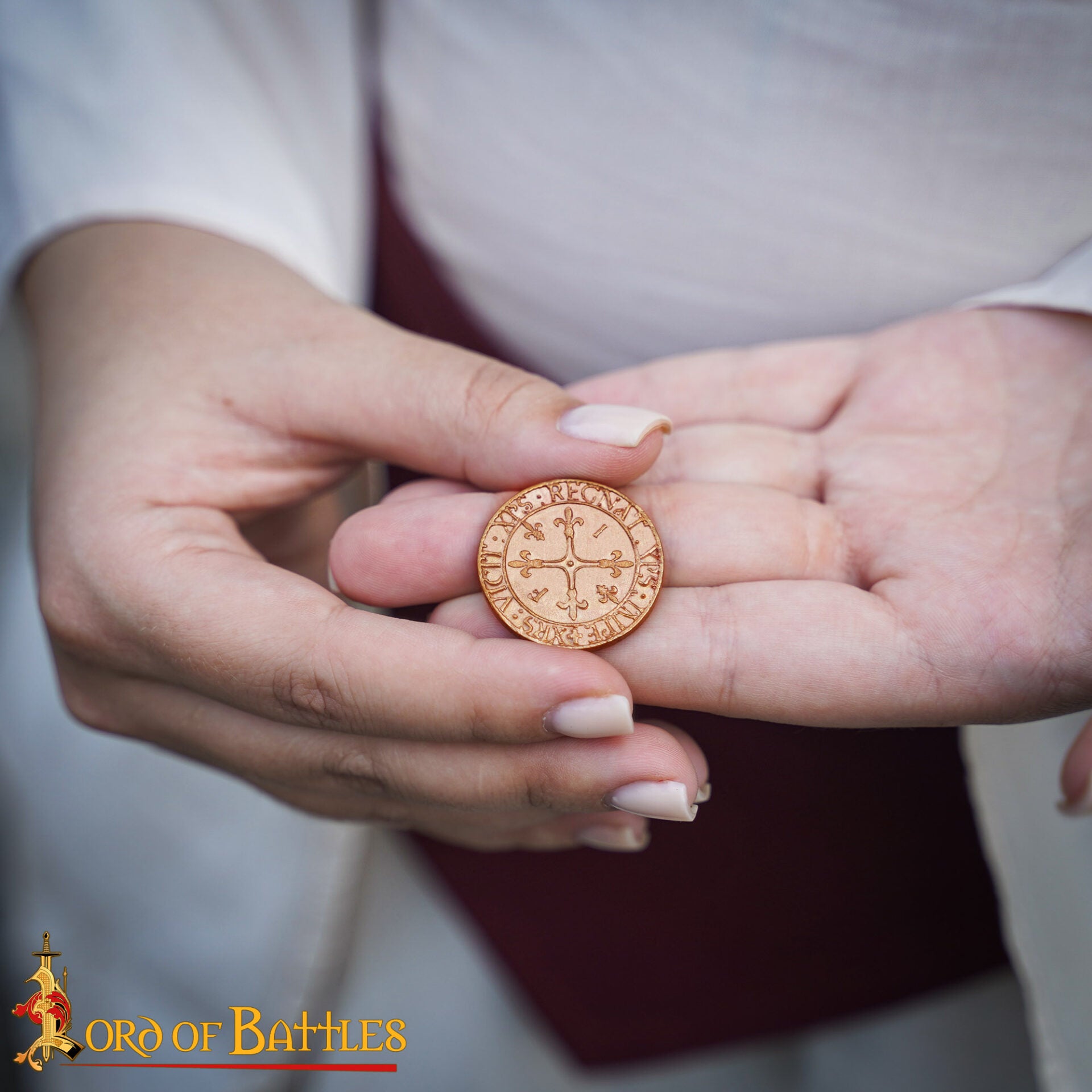 Imagen única de: Monedas de Bronce Macizo de Inspiración Histórica con Motivos de Carlos Vii de Francia
