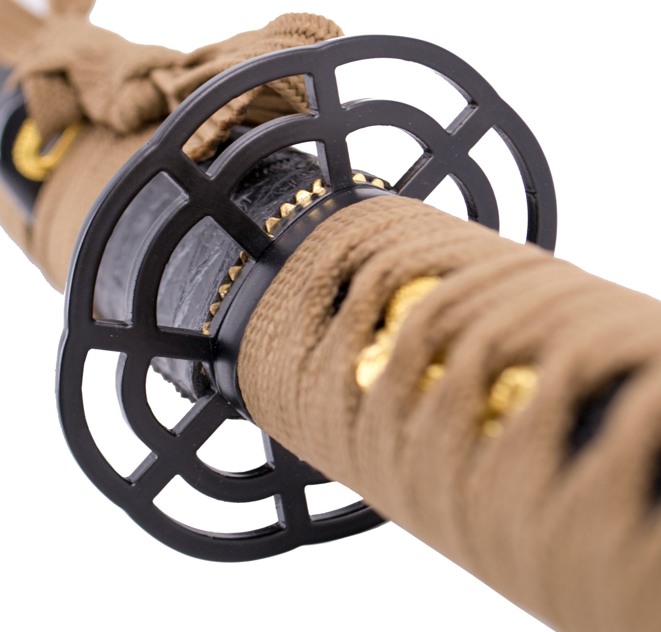 Imagen única de: Katana Funcional Afilada Marron Y Piel De Cocodrilo S6038