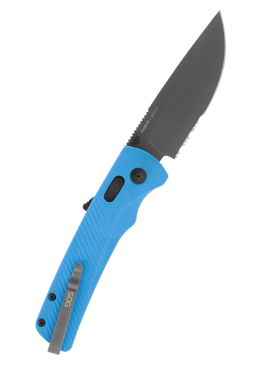 Imagen única de: Navaja Flash At - Civic Cyan - Filo Dentado Parcial, Sog