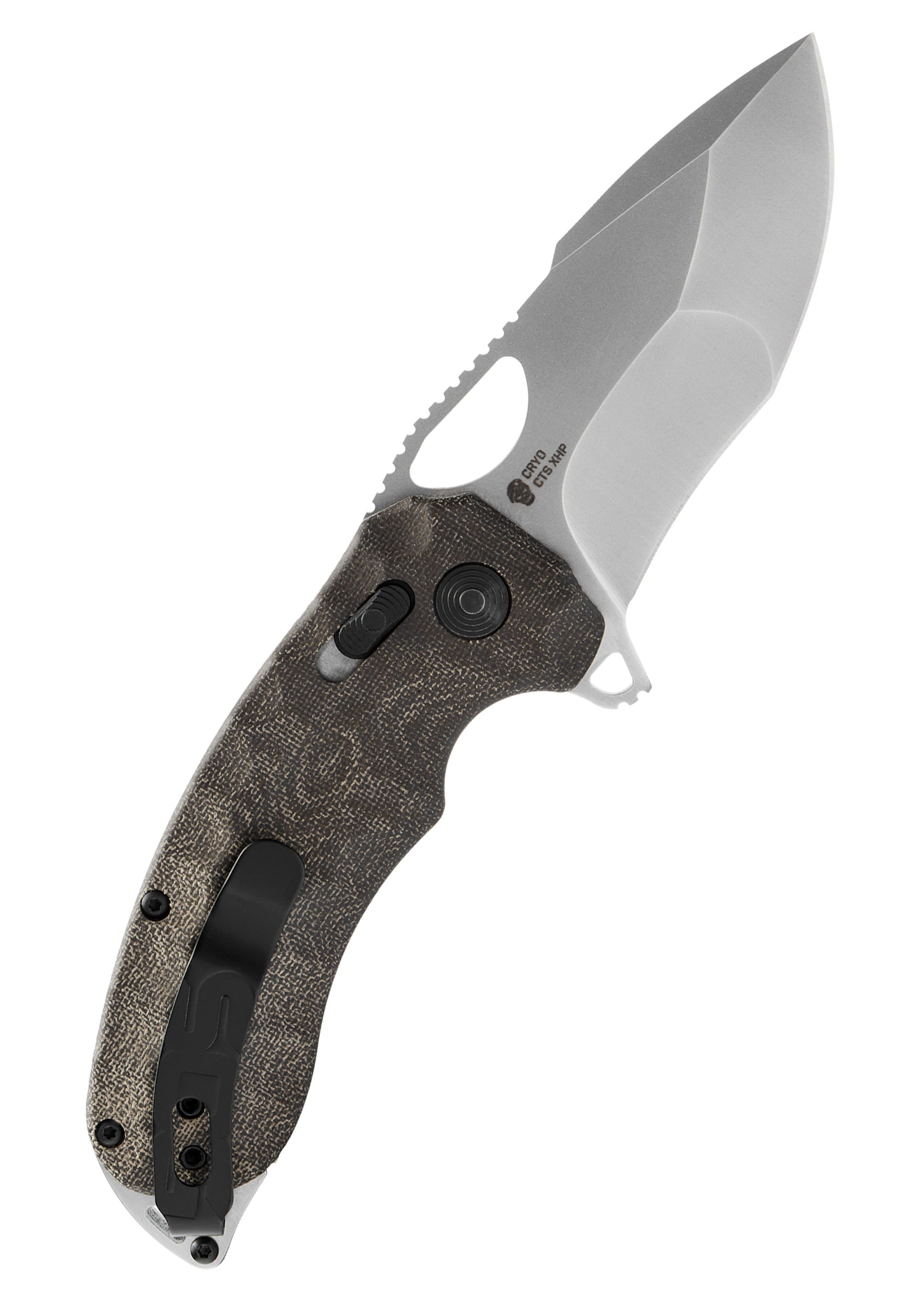 Imagen única de: Navaja Kiku Xr Acabado Satinado, Lino Micarta, Sog