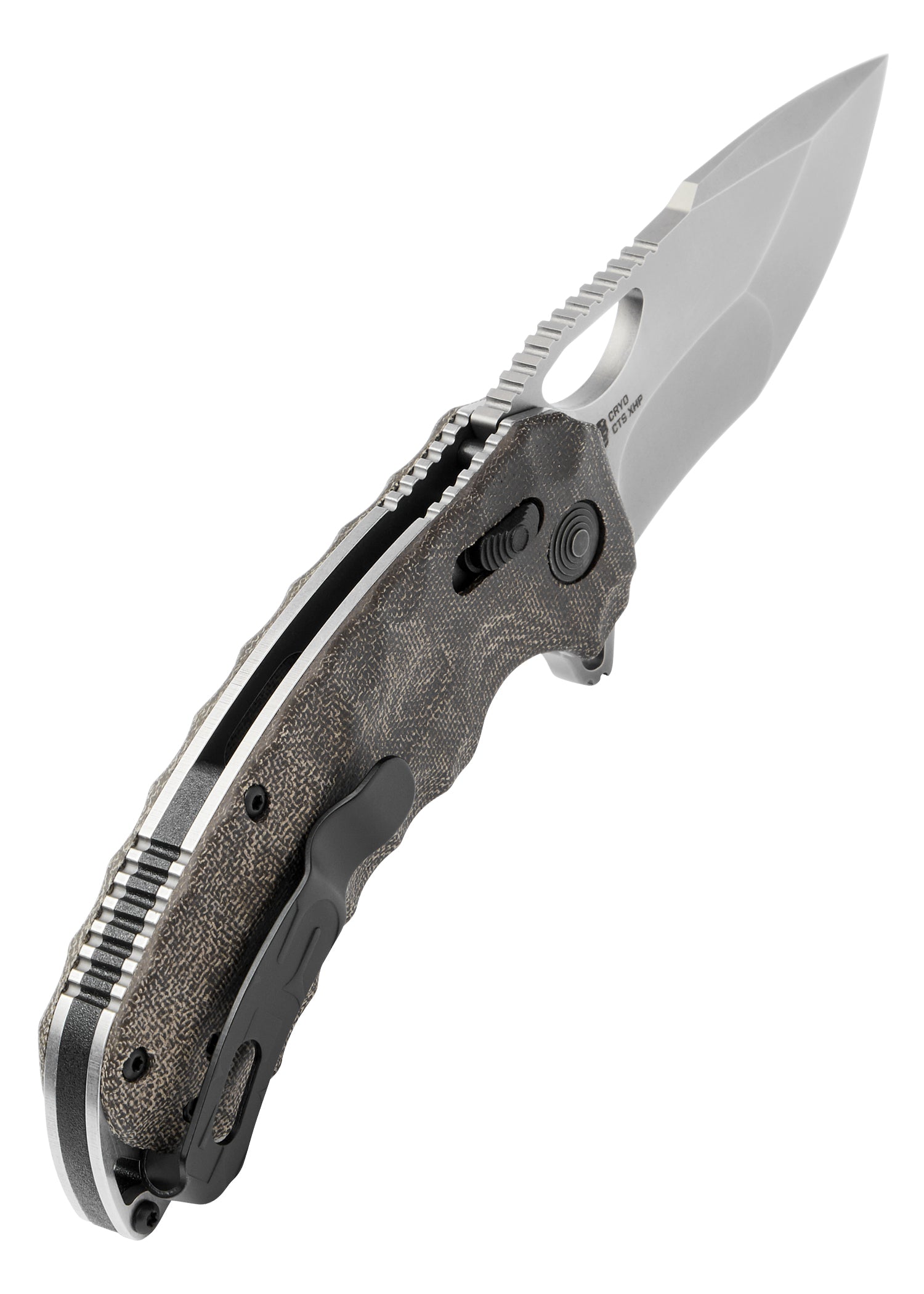 Imagen única de: Navaja Kiku Xr Acabado Satinado, Lino Micarta, Sog