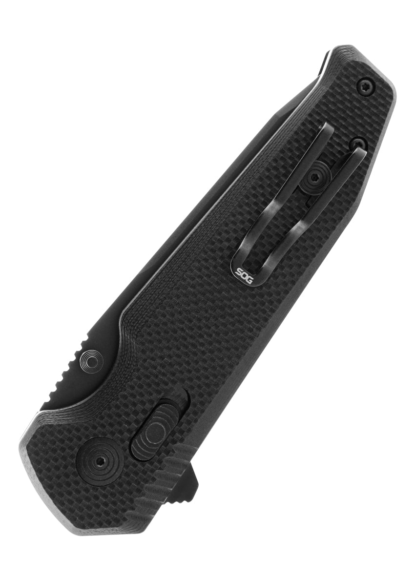 Imagen única de: Navaja De Bolsillo Vision Xr - Negra, Parcialmente Dentada, Sog