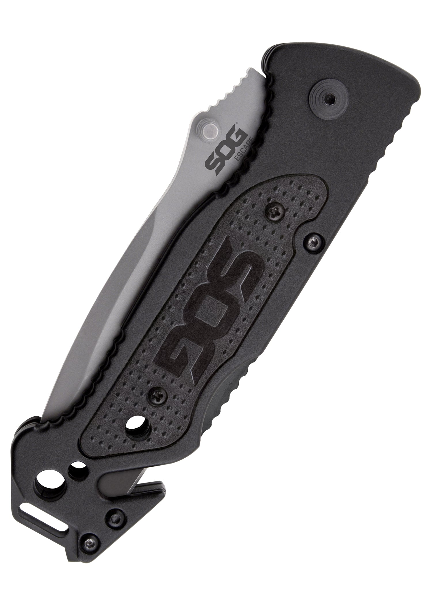 Imagen única de: Navaja Escape, Acabado Satinado, Parcialmente Dentada, Sog