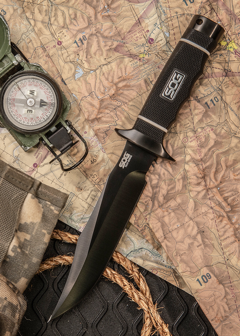 Imagen única de: Sog Tech Bowie, Black Tini, Cuchillo Fijo