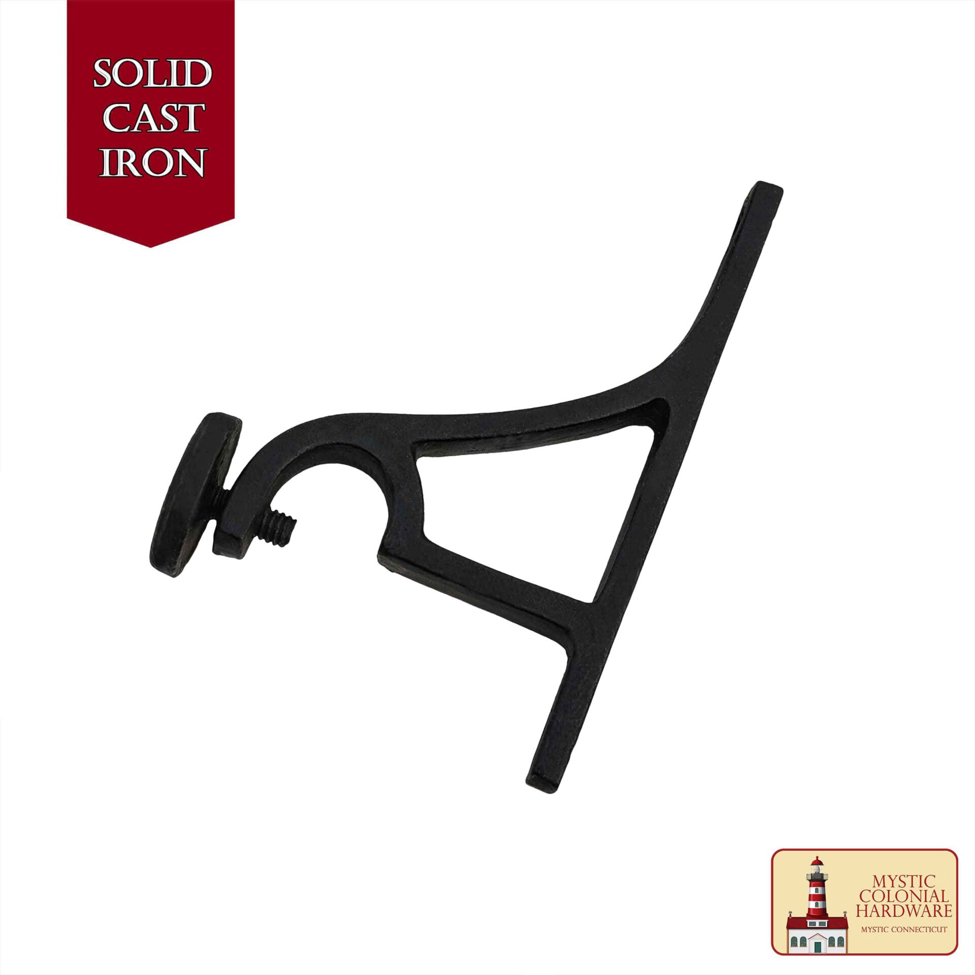 Imagen única de: Soportes de Barra de Cortina Ajustables Góticos de Alta Resistencia - Soportes de Barra de Cortina de Montaje en Pared Verticales Negros para Persianas y Ventanas