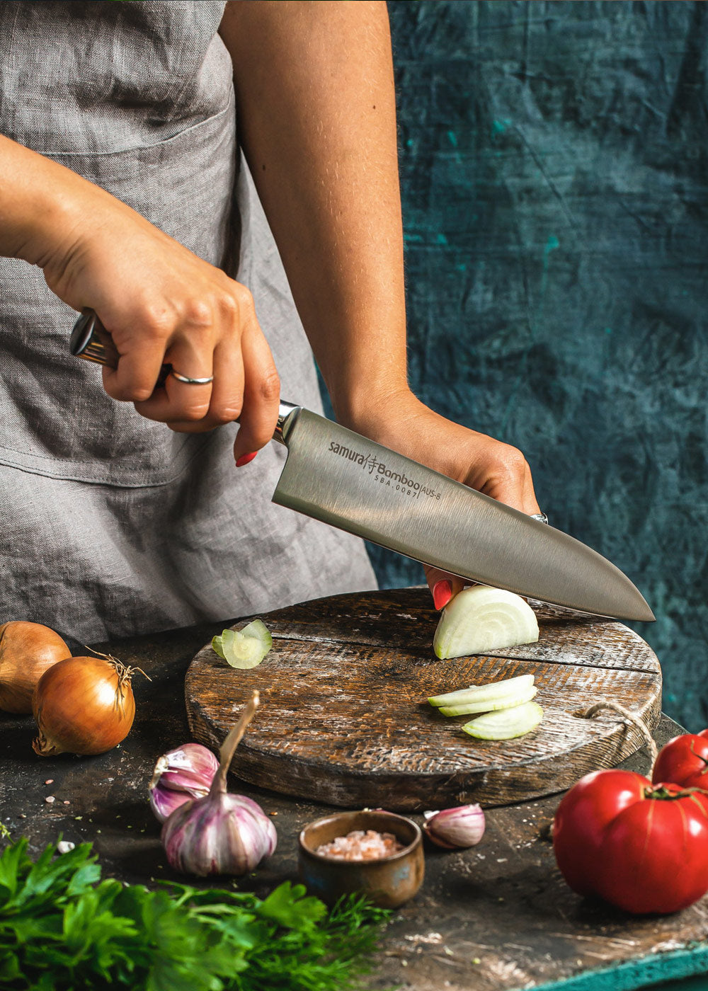 Imagen única de: Cuchillo Chef Samura Bambú Grande, 240 Mm