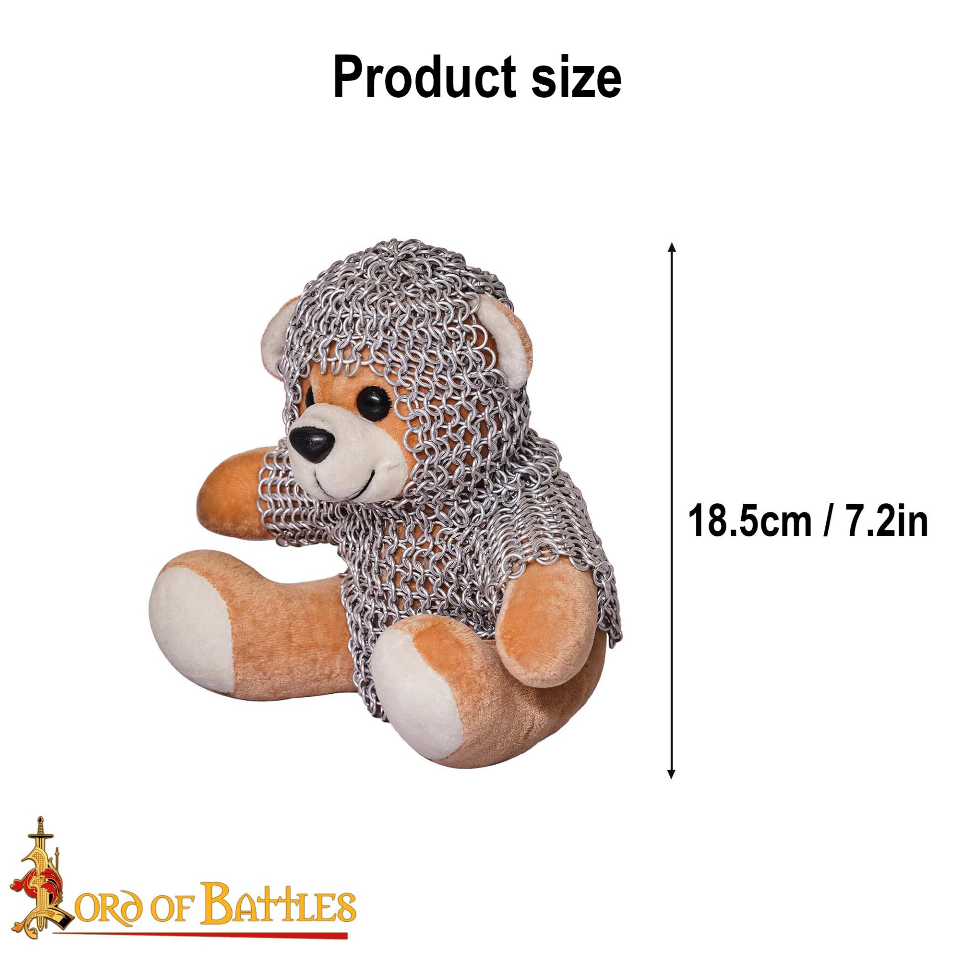 Imagen única de: Osito Caballero con Cota de Malla - Oso Guerrero con Cota de Malla de Aluminio Anodizado de 6 Mm 17g