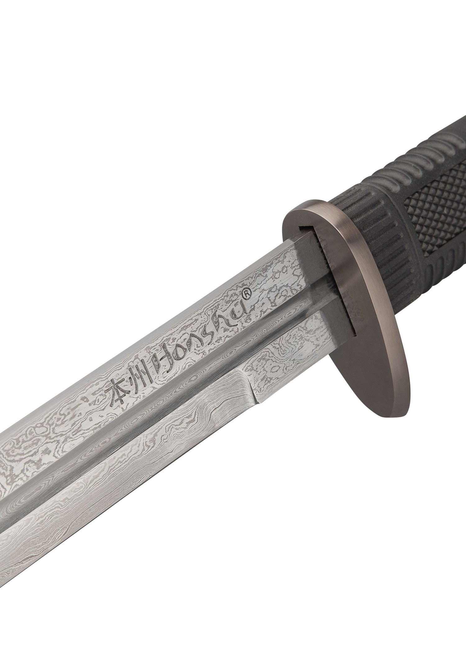 Imagen única de: Espada Honshu Boshin De Doble Filo Con Vaina, Damasco Oscuro, Afilada