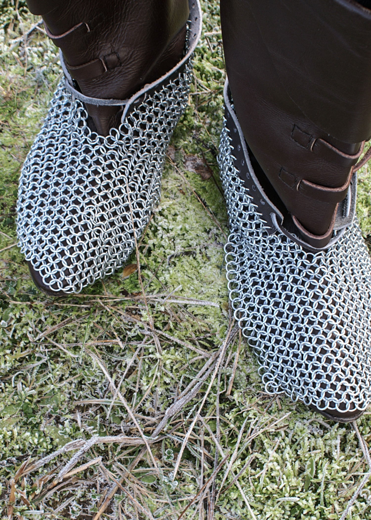 Imagen única de: Sabatons, Armadura De Pie De Cota De Malla, Par