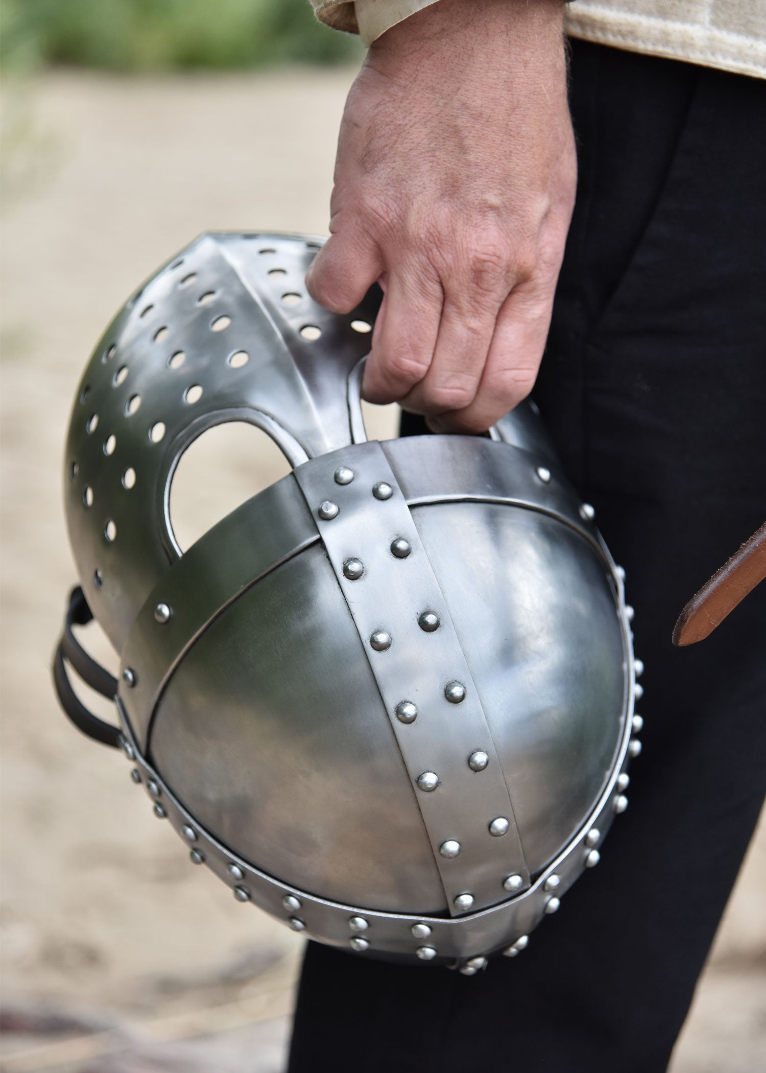 Imagen única de: Crusader Spangenhelm Con Placa Frontal, Acero De 2 Mm