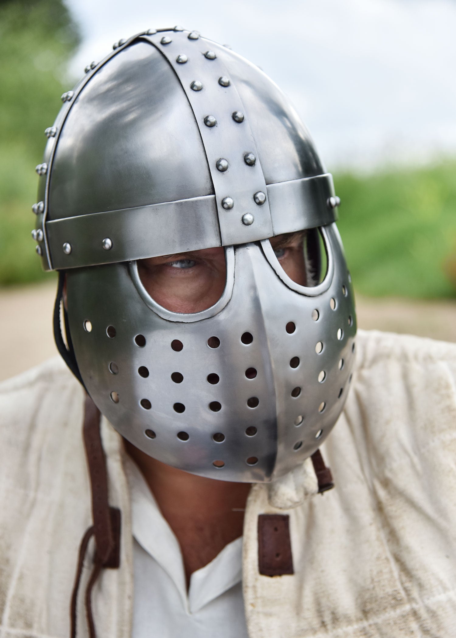 Imagen única de: Crusader Spangenhelm Con Placa Frontal, Acero De 2 Mm