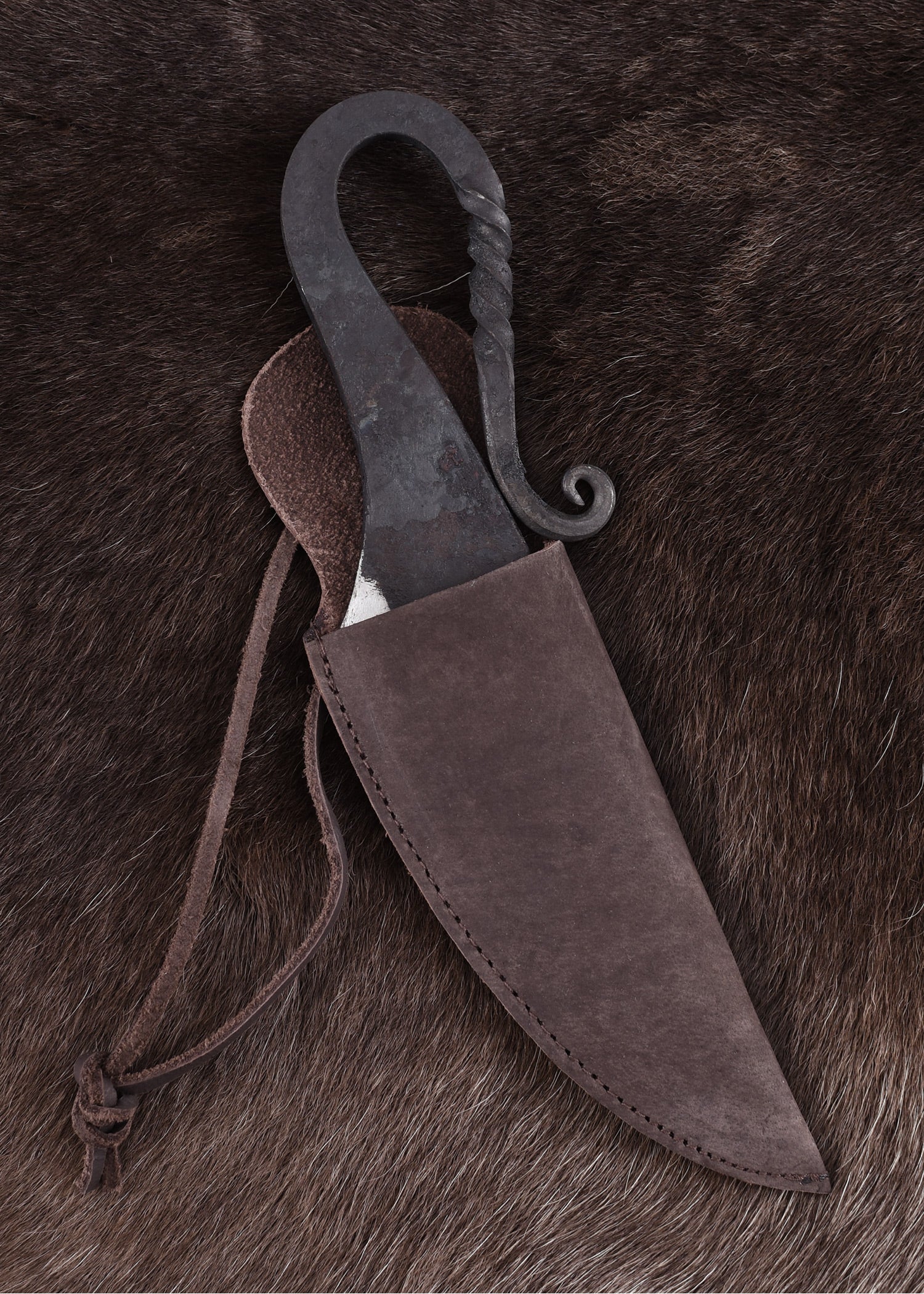 Imagen única de: Cuchillo Medieval Temprano Con Funda De Cuero.