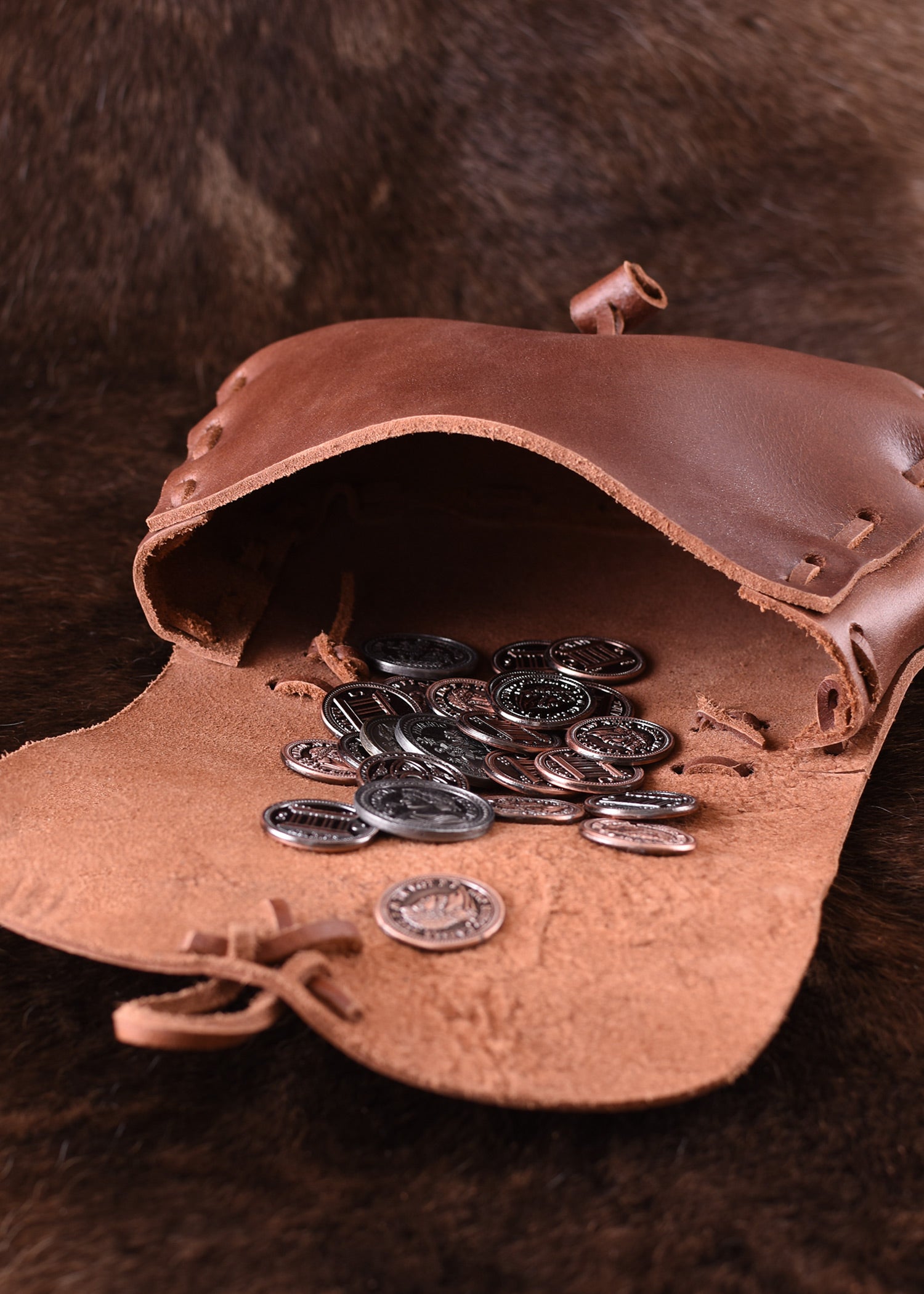 Imagen única de: Bolso Medieval De Piel, Marrón Claro.