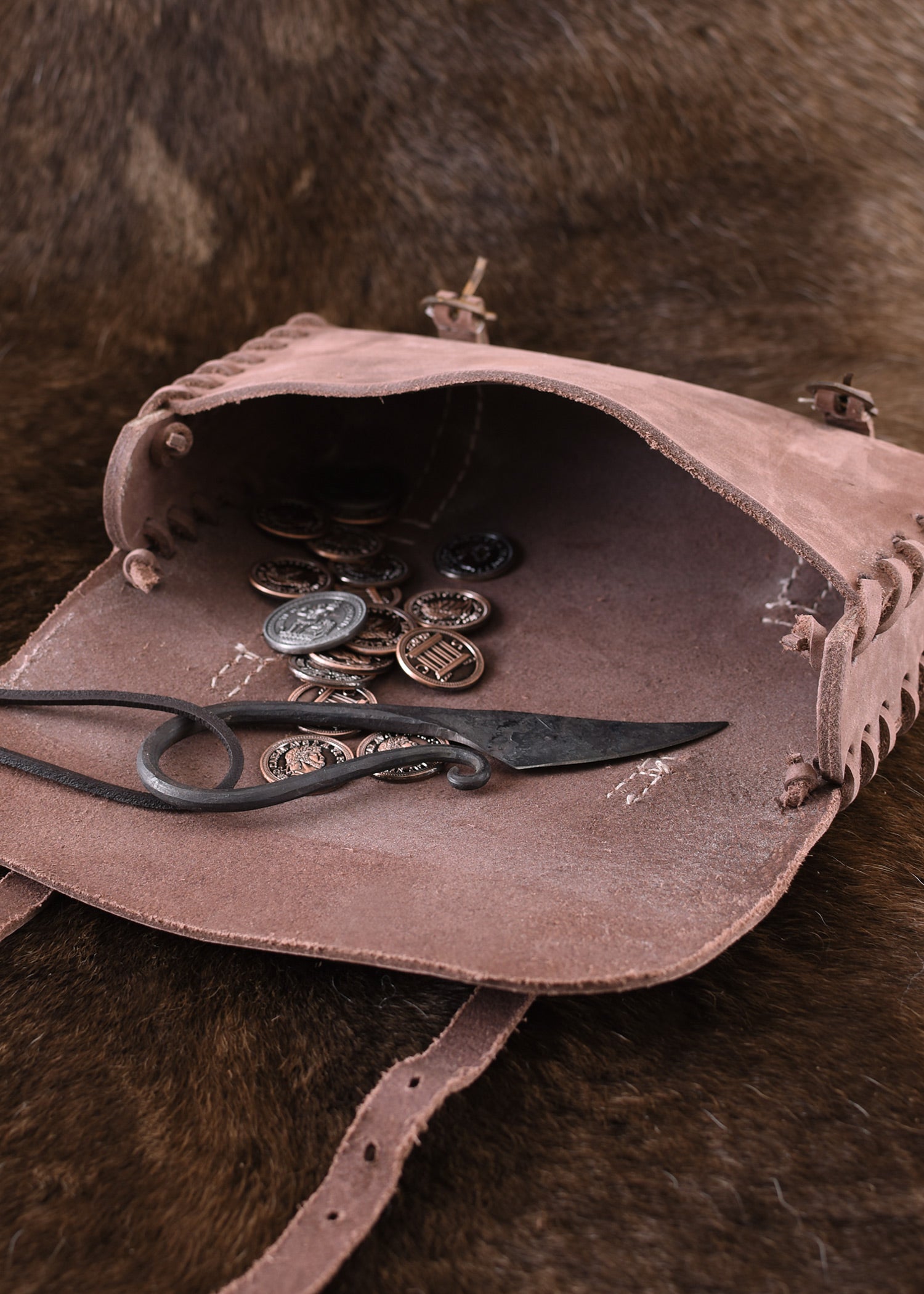 Imagen única de: Bolso De Piel Con Dos Hebillas, Marrón Medio.
