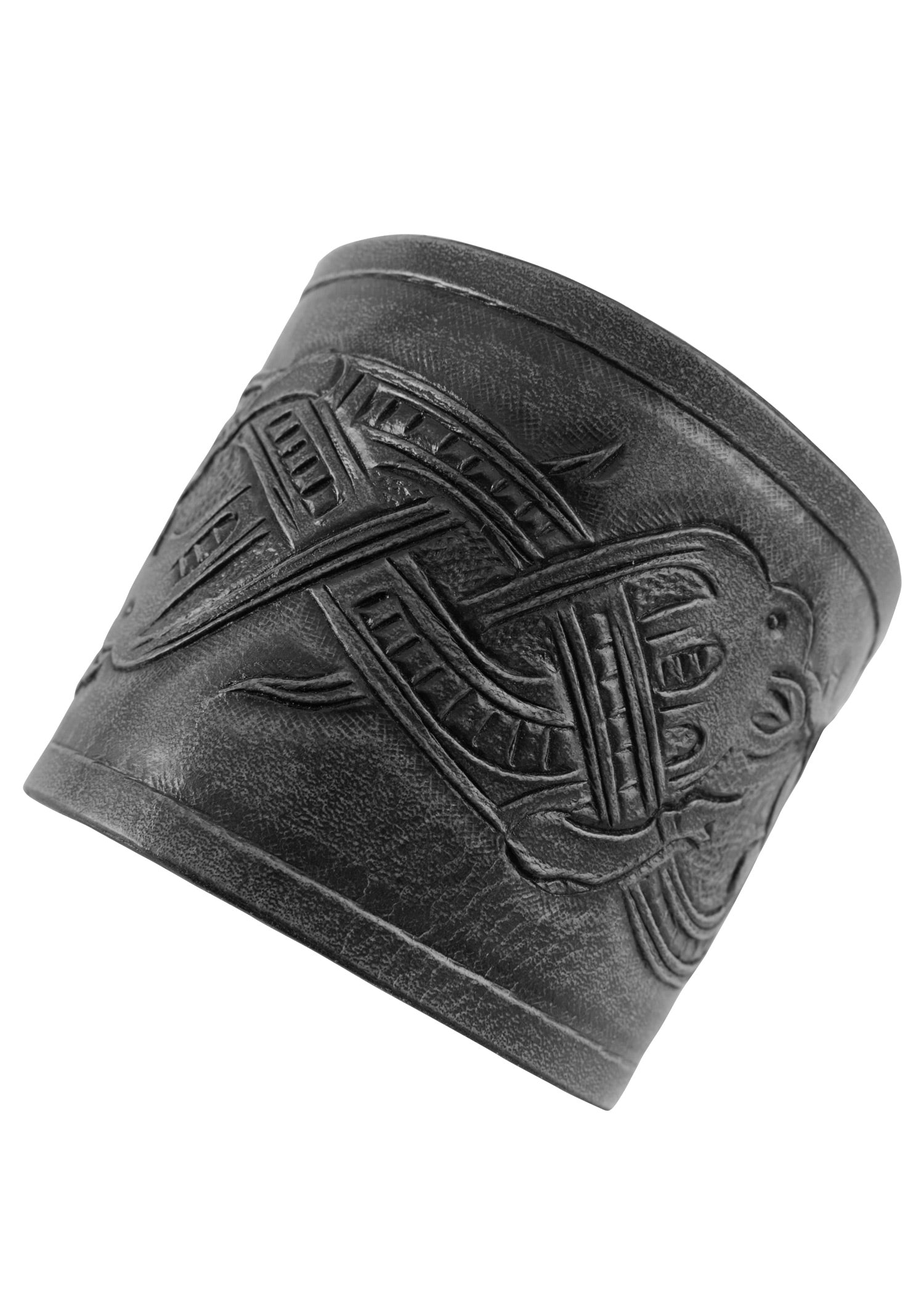 Imagen única de: Protectores De Brazos De Cuero Con Motivo De Dragón En Relieve, Estilo Gelatina, Negro