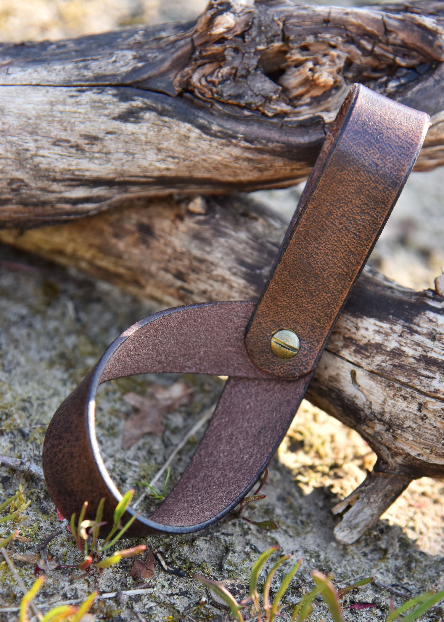 Imagen única de: Sencillo Soporte Para Cinturón De Cuero Para Cuerno Para Beber, Soporte Para Cuerno, Marrón Oscuro