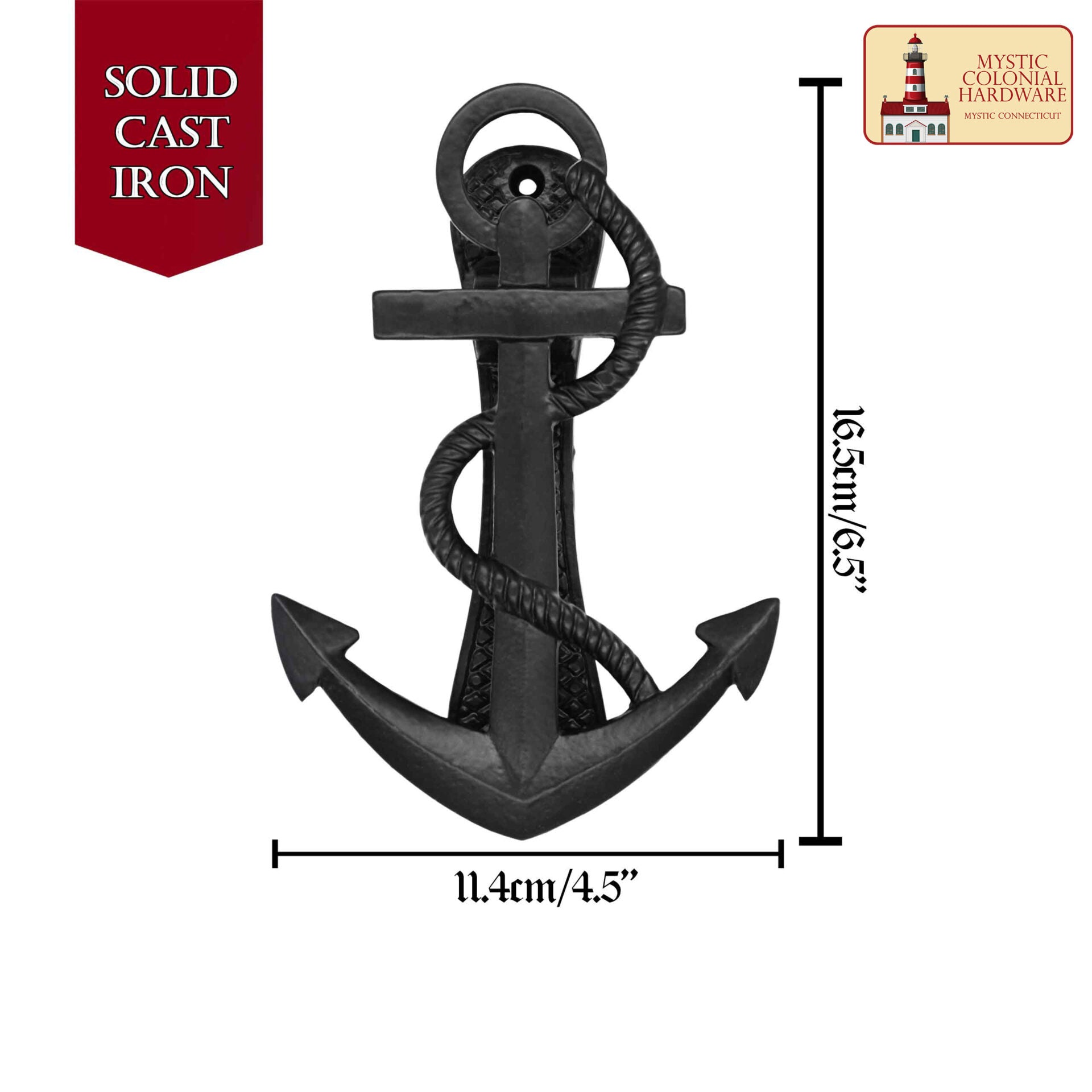 Imagen única de: Ancla Náutica Antiqued Door Knocker- Genuino Hierro Handforged - 6 Inches Tall