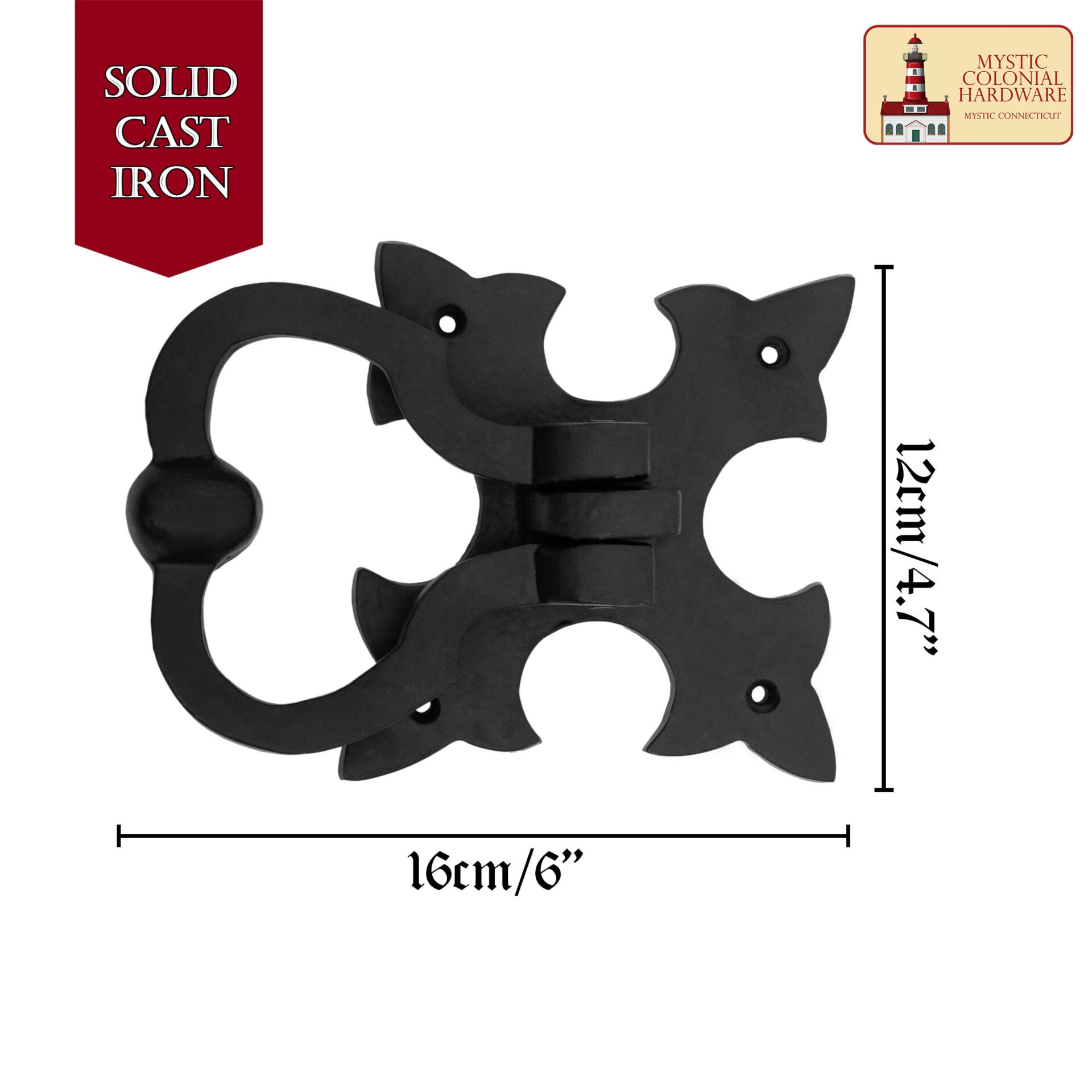 Imagen única de: Aldaba Gótica de Hierro Forjado, Negra, Aspecto Medieval Antiguo